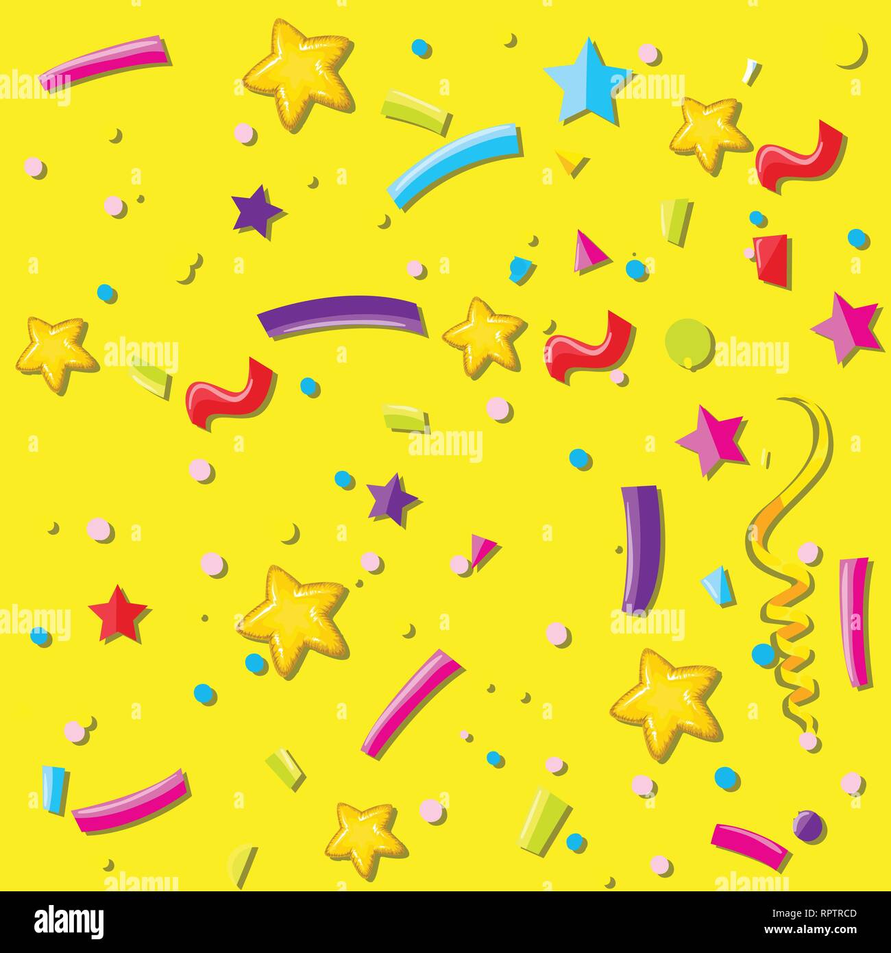 Yellow confetti background wallpaper illustration Stock Vector Image