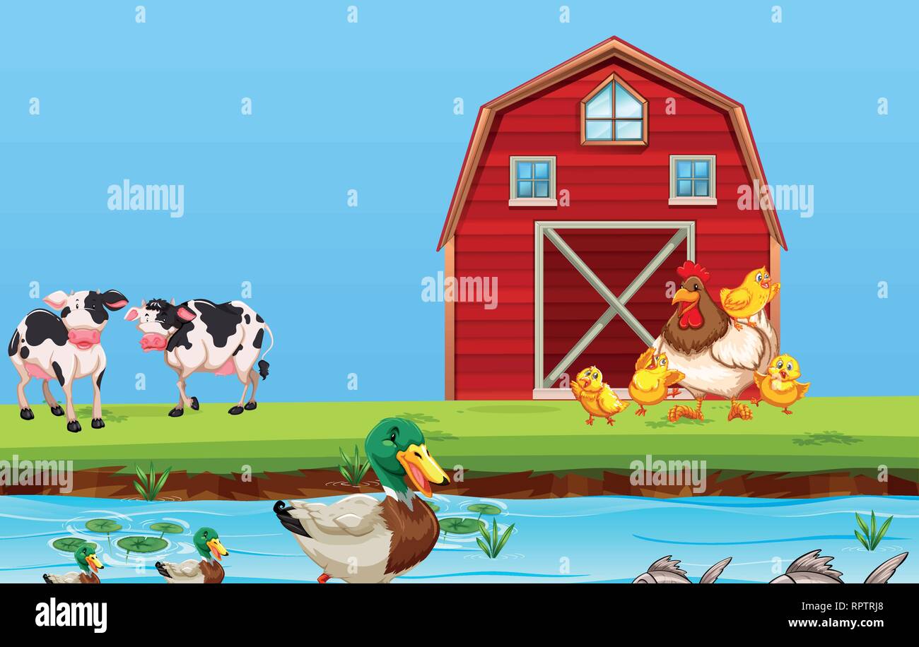 Farm animal in nature illustration Stock Vector Image & Art - Alamy