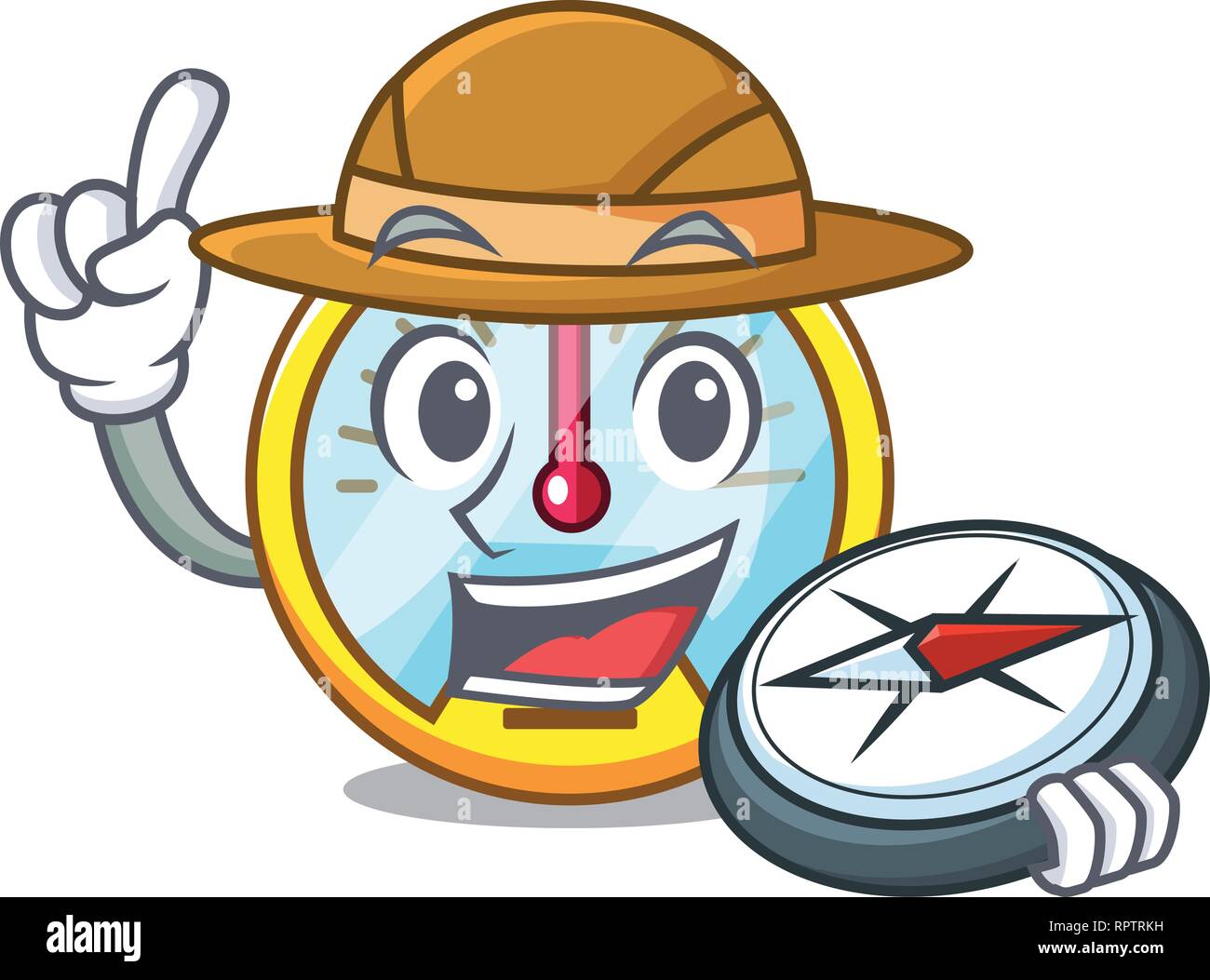 Explorer speedometer isolated with in the mascot Stock Vector
