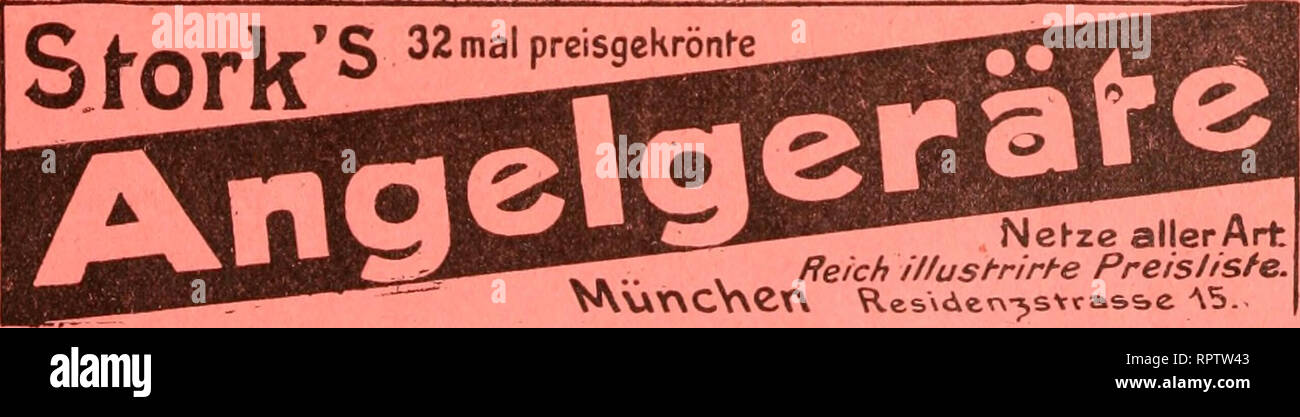 Allgemeine Fischerei-Zeitung. Petri Heil! ?r l*rels-C*ariit -mt H.  Hildebrand's Nachf. Jakob Wloland Mnchen, 3 b Ottostrasse 3 b  Spezialgeschft fr Angelgerte mr -rrniide* i4S ts* empfiehlt allen  Freunden des Angelsportes Beine