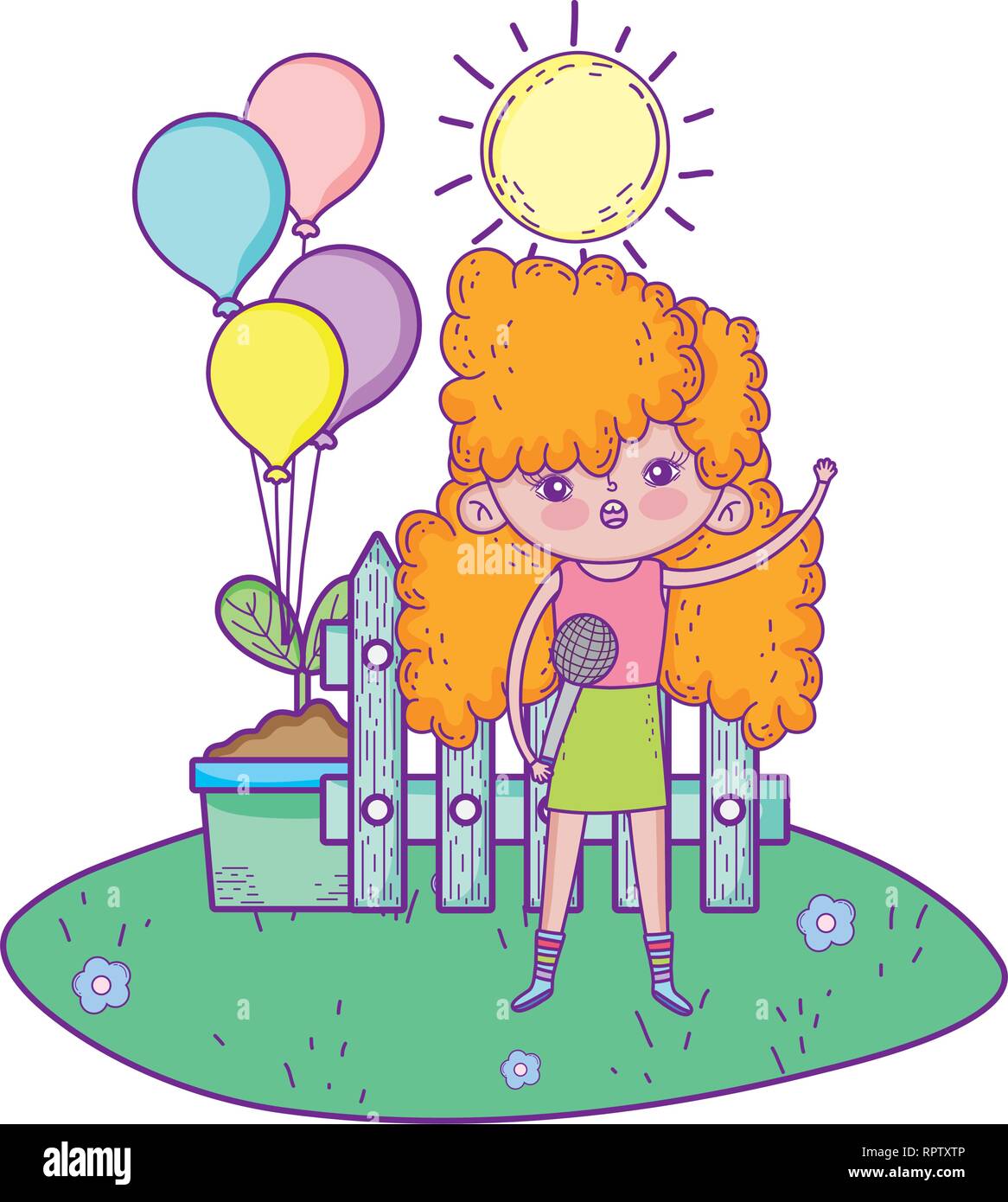 cute little girl character Stock Vector Image & Art - Alamy