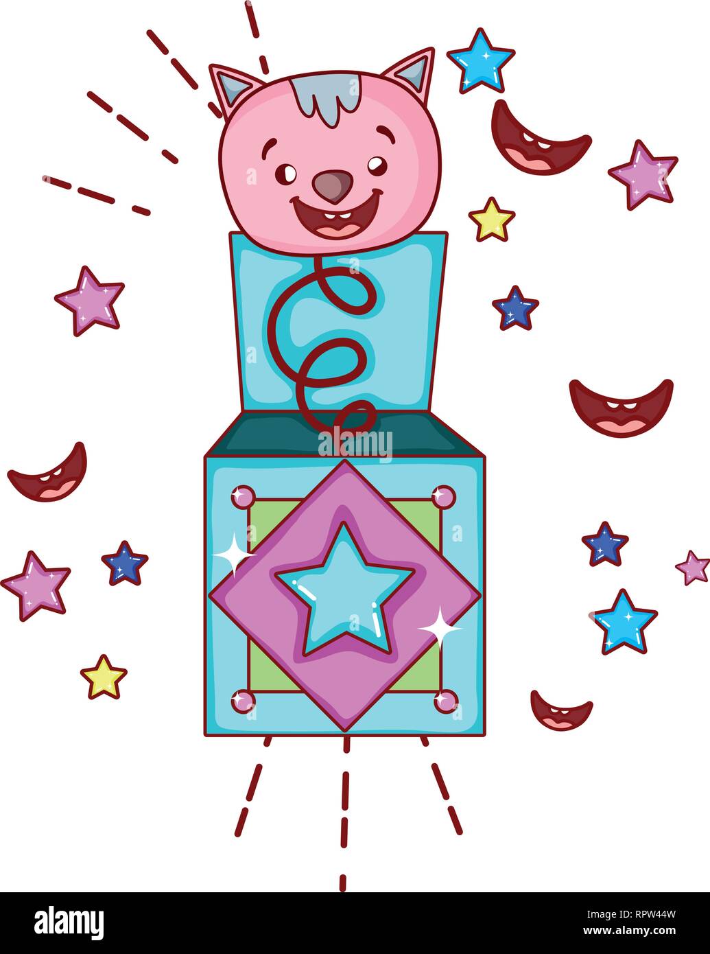 Cartoon fool day surprise box Stock Vector Images - Alamy