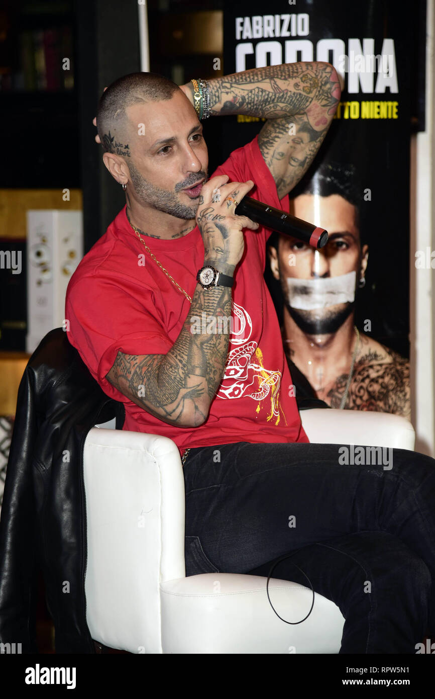 TV presenter and former paparazzi photographer Fabrizio Corona presents his  book ''Non Mi Avete Fatto Niente (You Did Not Do Anything To Me)'  Featuring: Fabrizio Corona Where: Milan, Italy When: 22 Jan