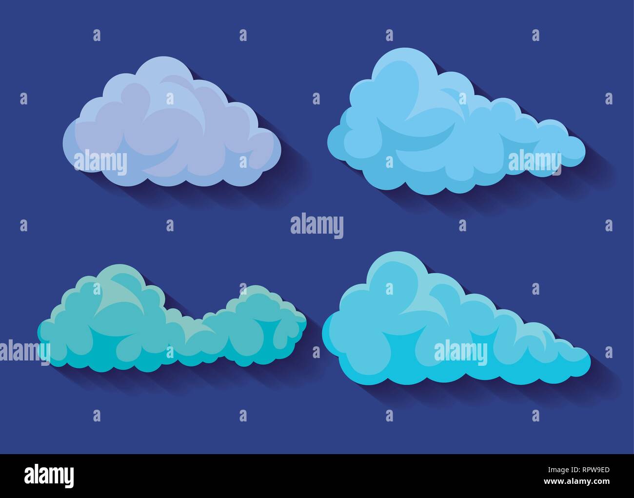 set of clouds icons vector illustration design Stock Vector Image & Art ...