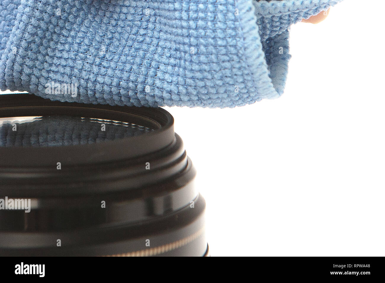 Modern camera Lens cleaning with brush close up view Stock Photo Alamy