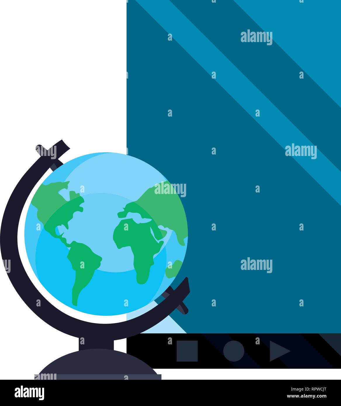 online education school globe and mobile vector illustration Stock ...