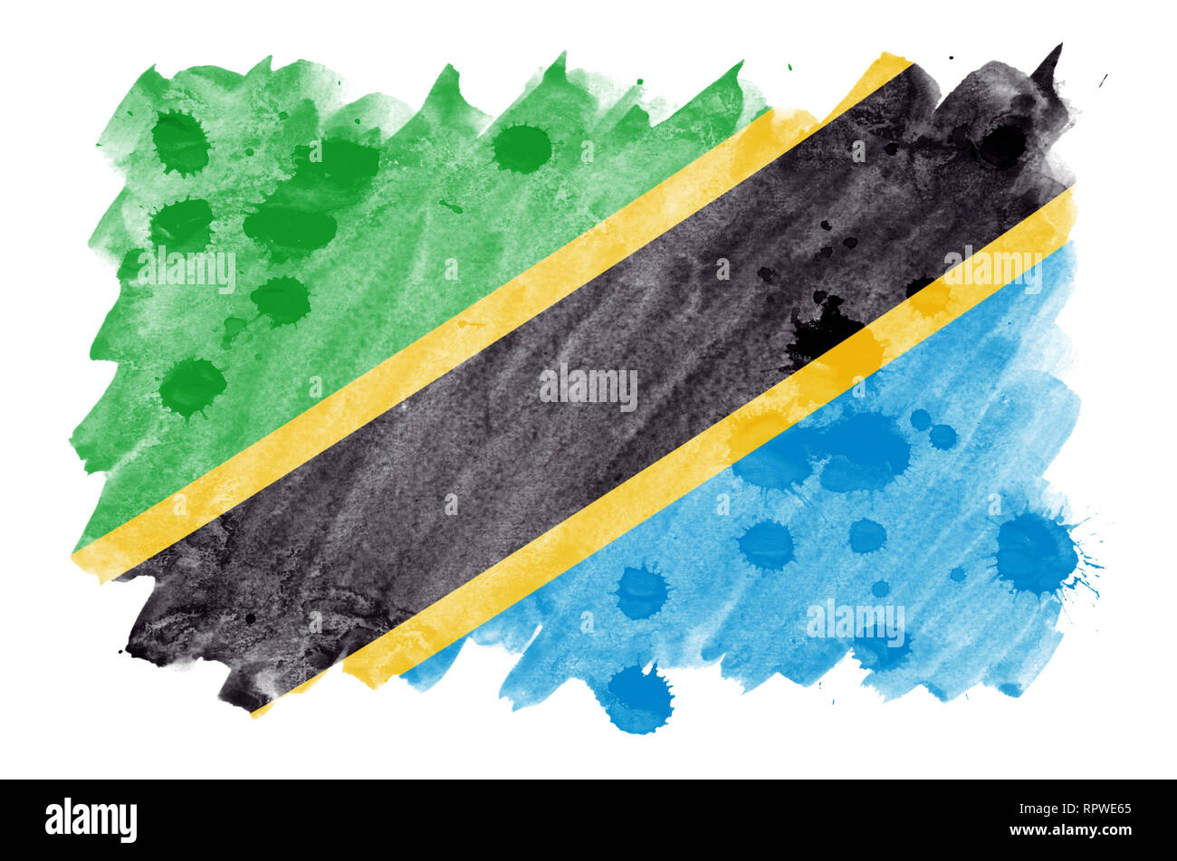 Tanzania flag map hi-res stock photography and images - Alamy
