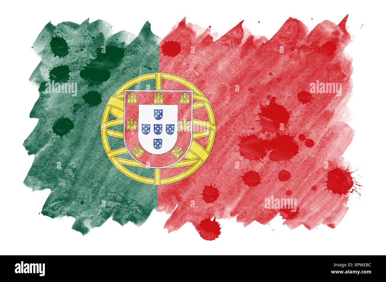 Free PSD  Light green watercolor map of portugal