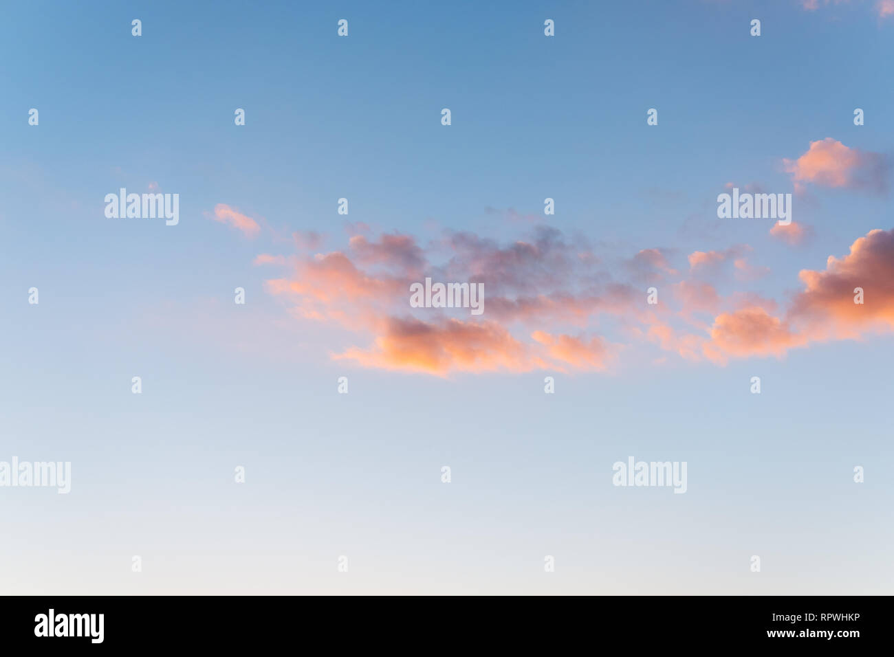 Summer sky with clouds in sunset, Summer Sky Background Stock Photo