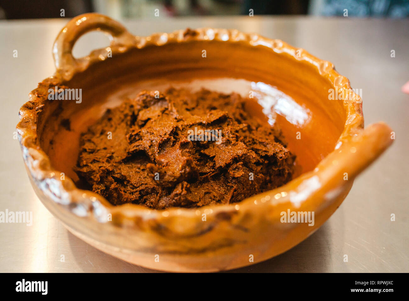 Mole paste Traditional mexican food in mexico city Stock Photo