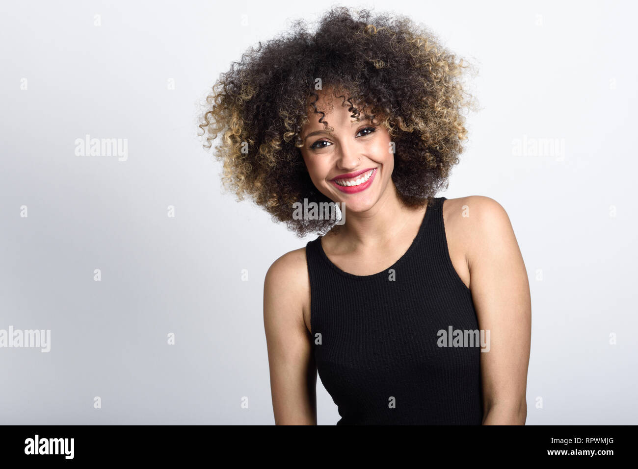 Black woman with afro hi-res stock photography and images - Alamy