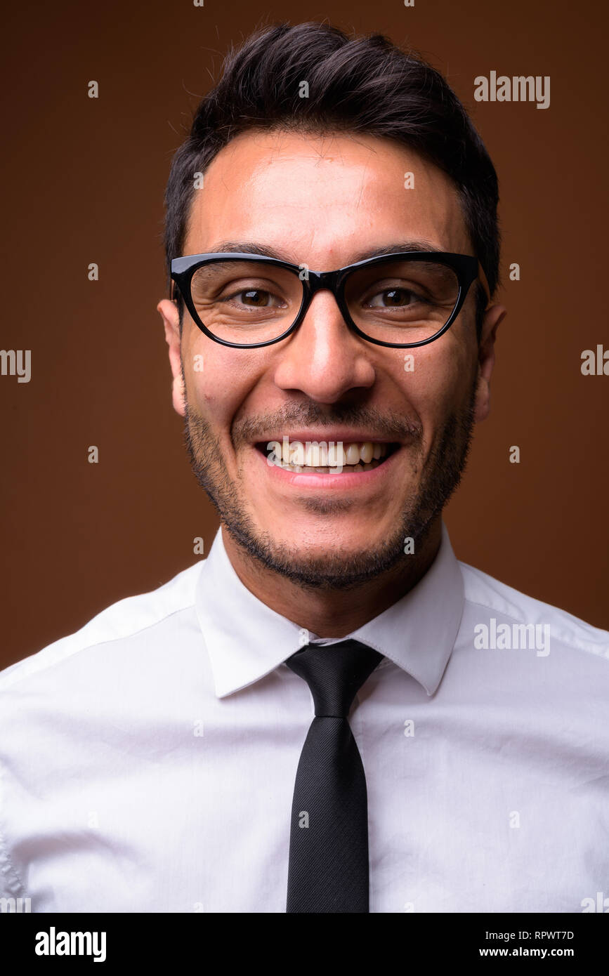 Close up cheerful nerd young hi-res stock photography and images - Alamy
