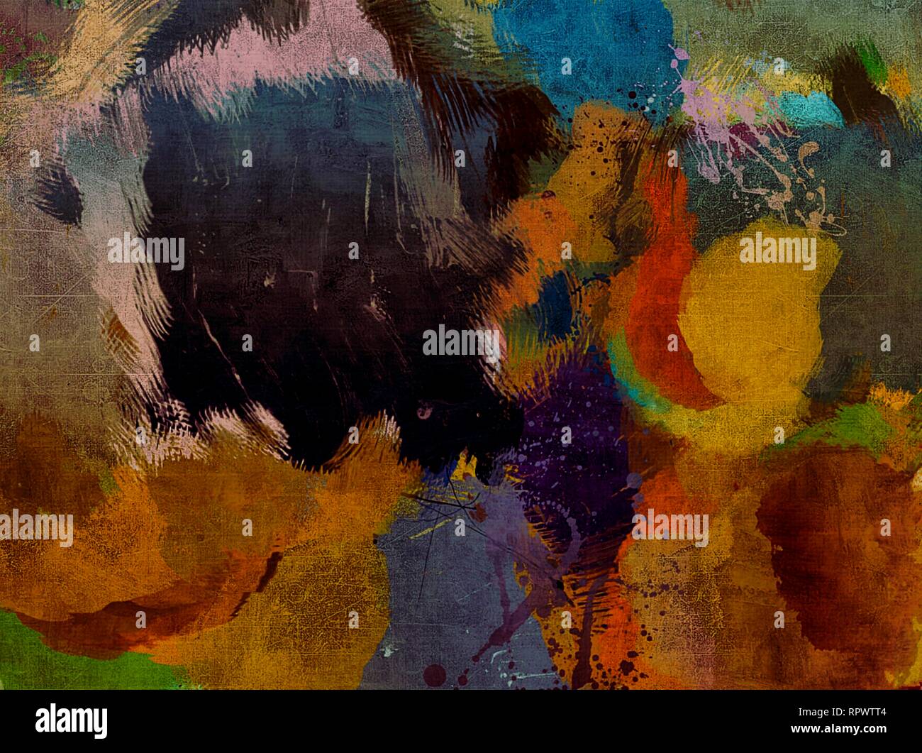 abstract psychedelic background from color chaotic brush strokes of ...