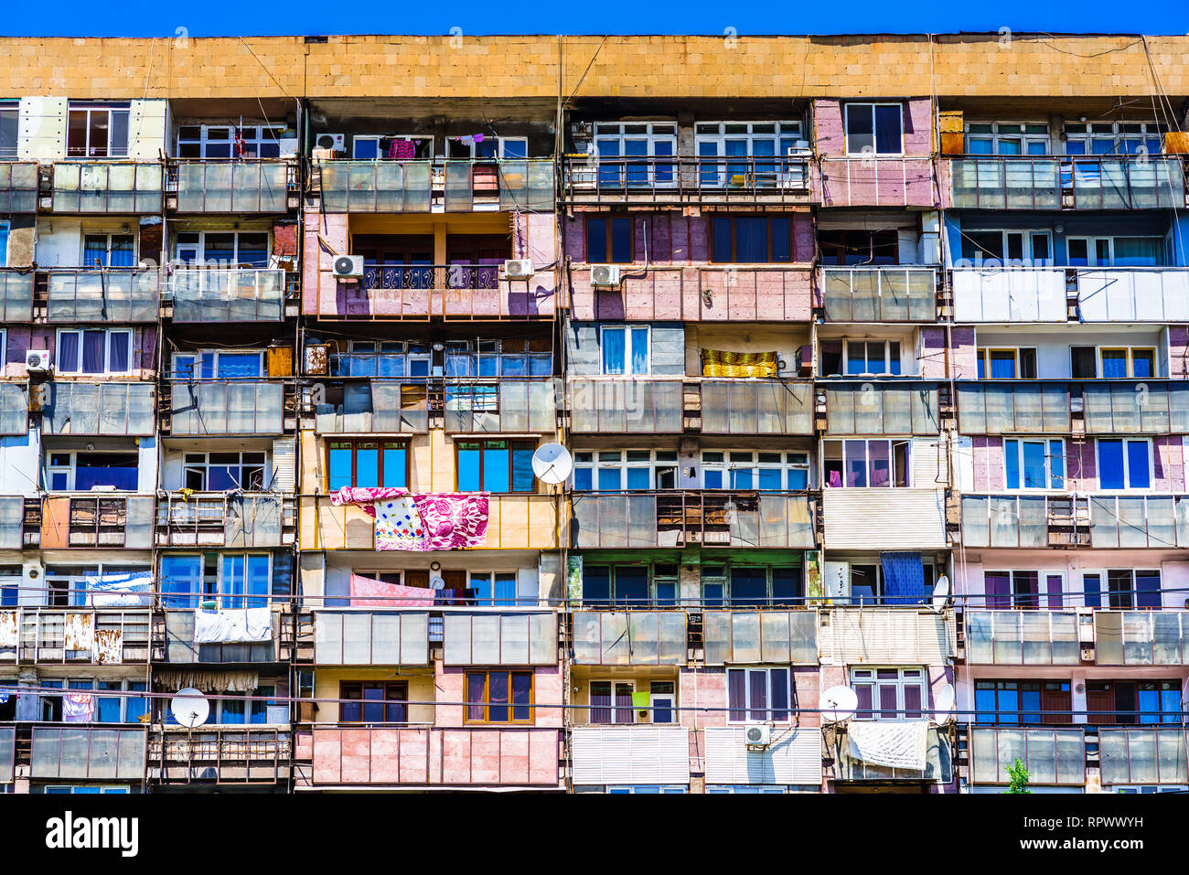 Soviet apartments constructed in the city of Tbilisi, Georgia Stock ...