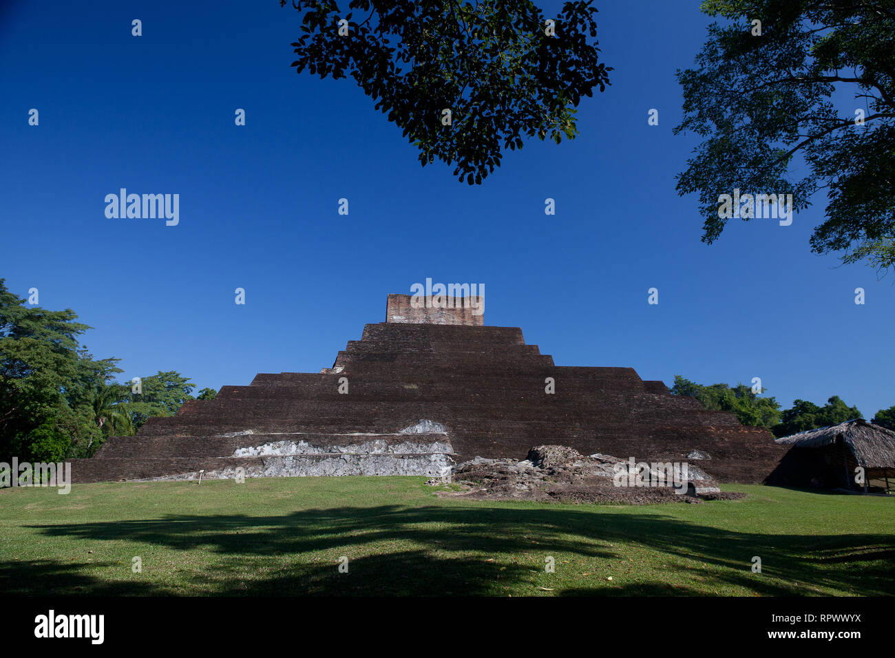 Comalcalco (archaeological site), Tabasco, Mexico. Comalcalco is an ancient Mayan archaeological site. Mexican pyramid. Stock Photo