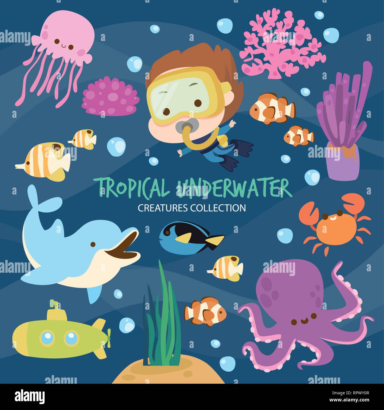 Pretty tropical fish Stock Vector Images - Alamy