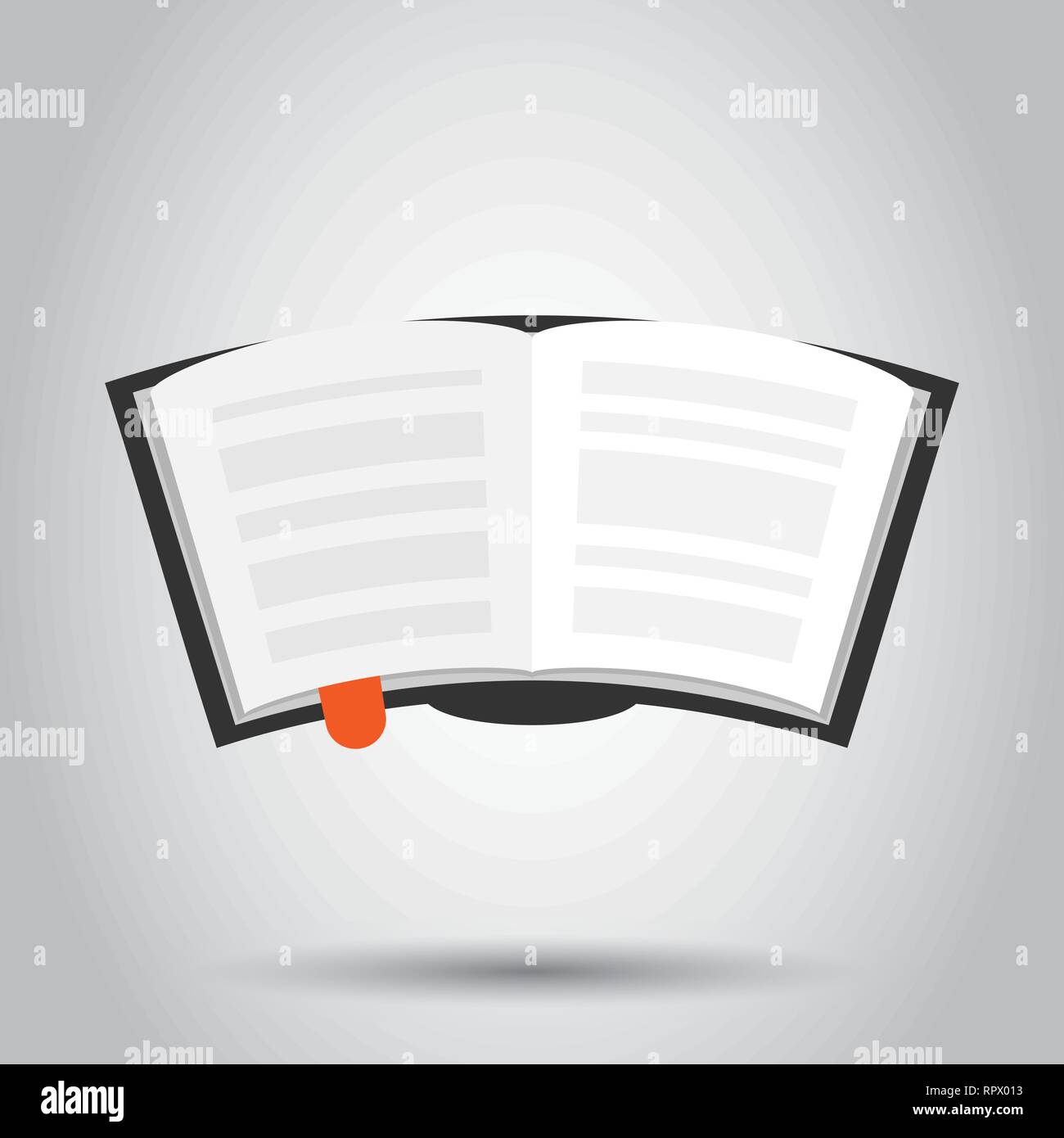 Book education icon in flat style. Literature magazine vector ...