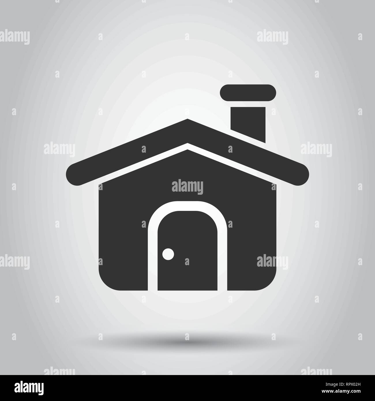 House building icon in flat style. Home apartment vector illustration ...