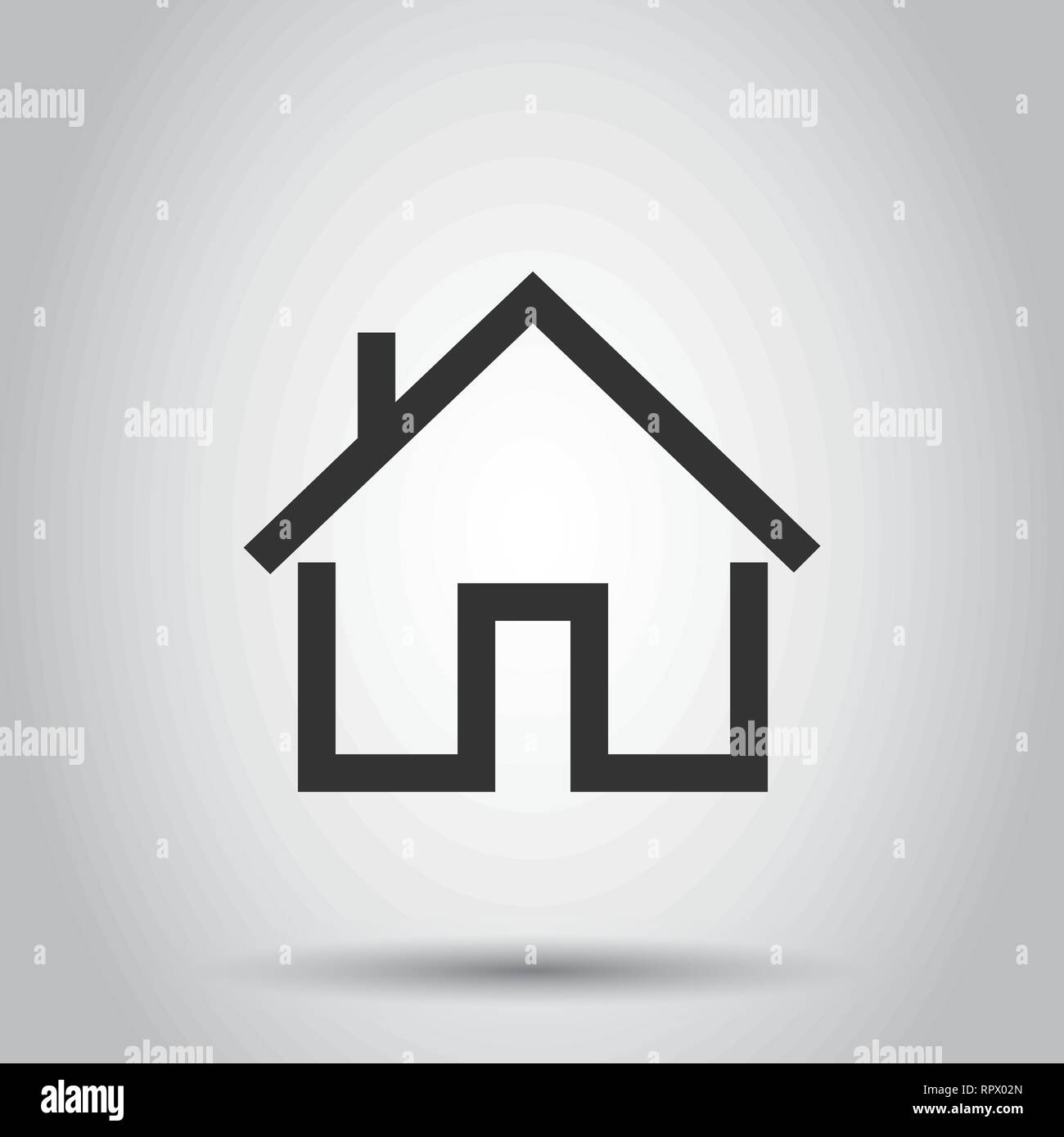 House building icon in flat style. Home apartment vector illustration ...