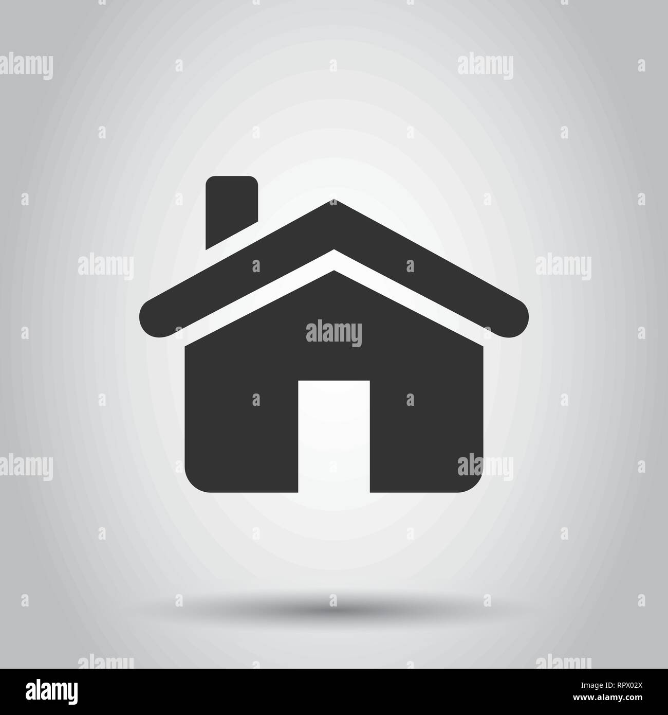 House building icon in flat style. Home apartment vector illustration ...