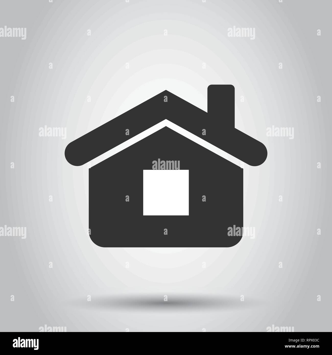 House building icon in flat style. Home apartment vector illustration ...