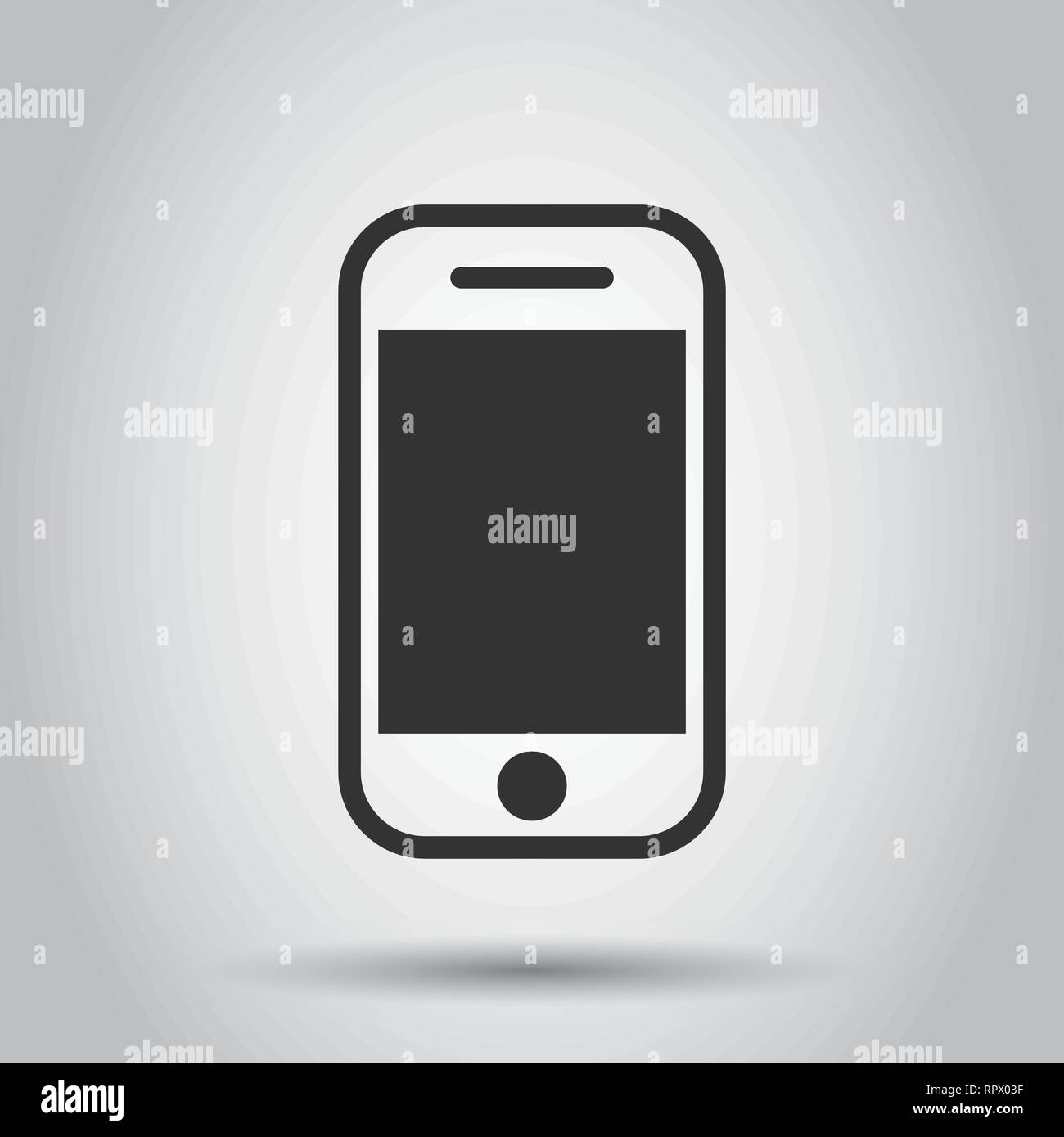 Smartphone icon in flat style. Phone handset vector illustration on ...