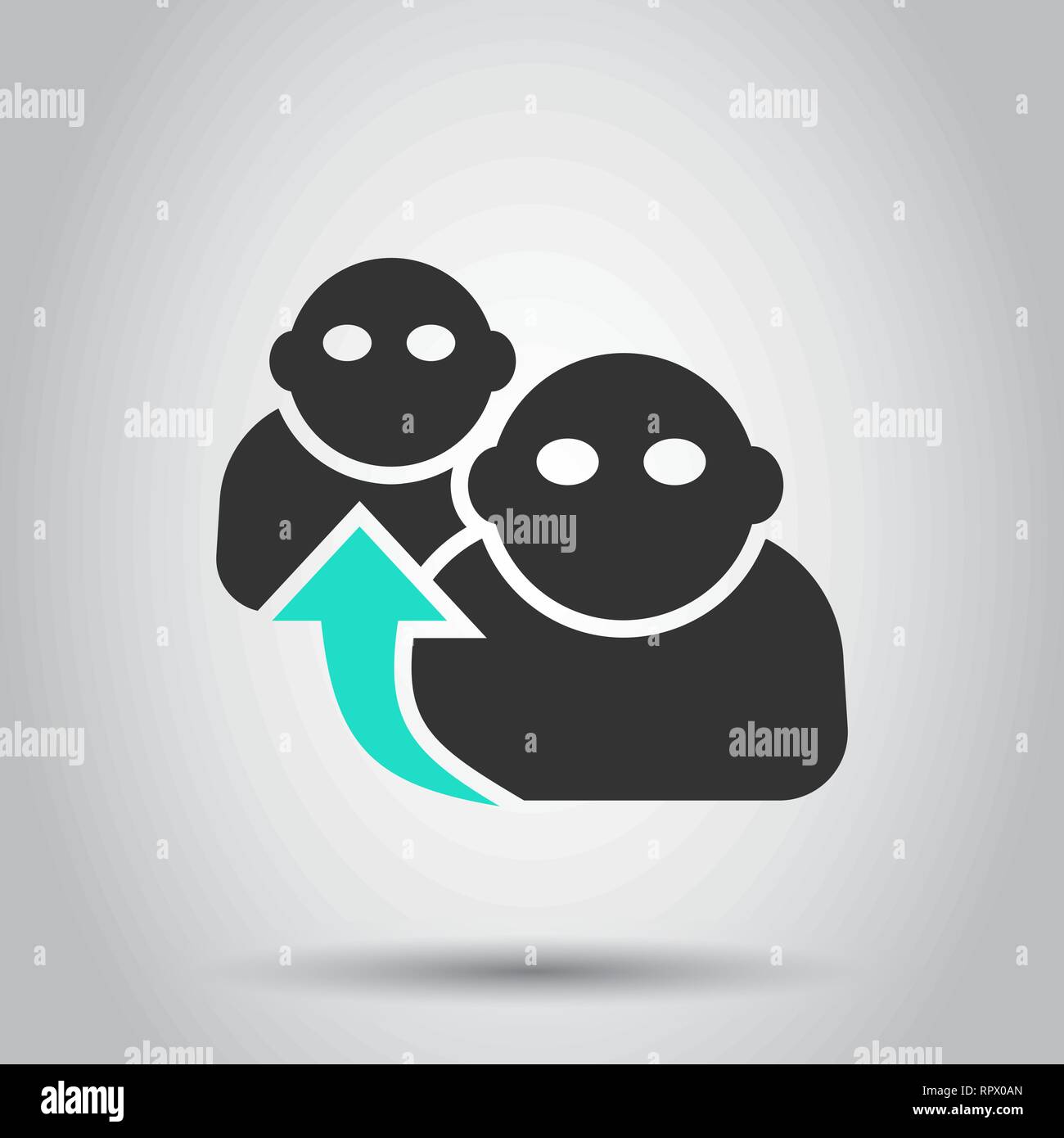 People referral icon in flat style. Business communication vector ...