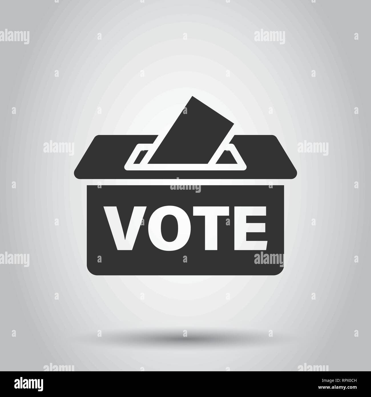 Election voter box icon in flat style. Ballot suggestion vector ...