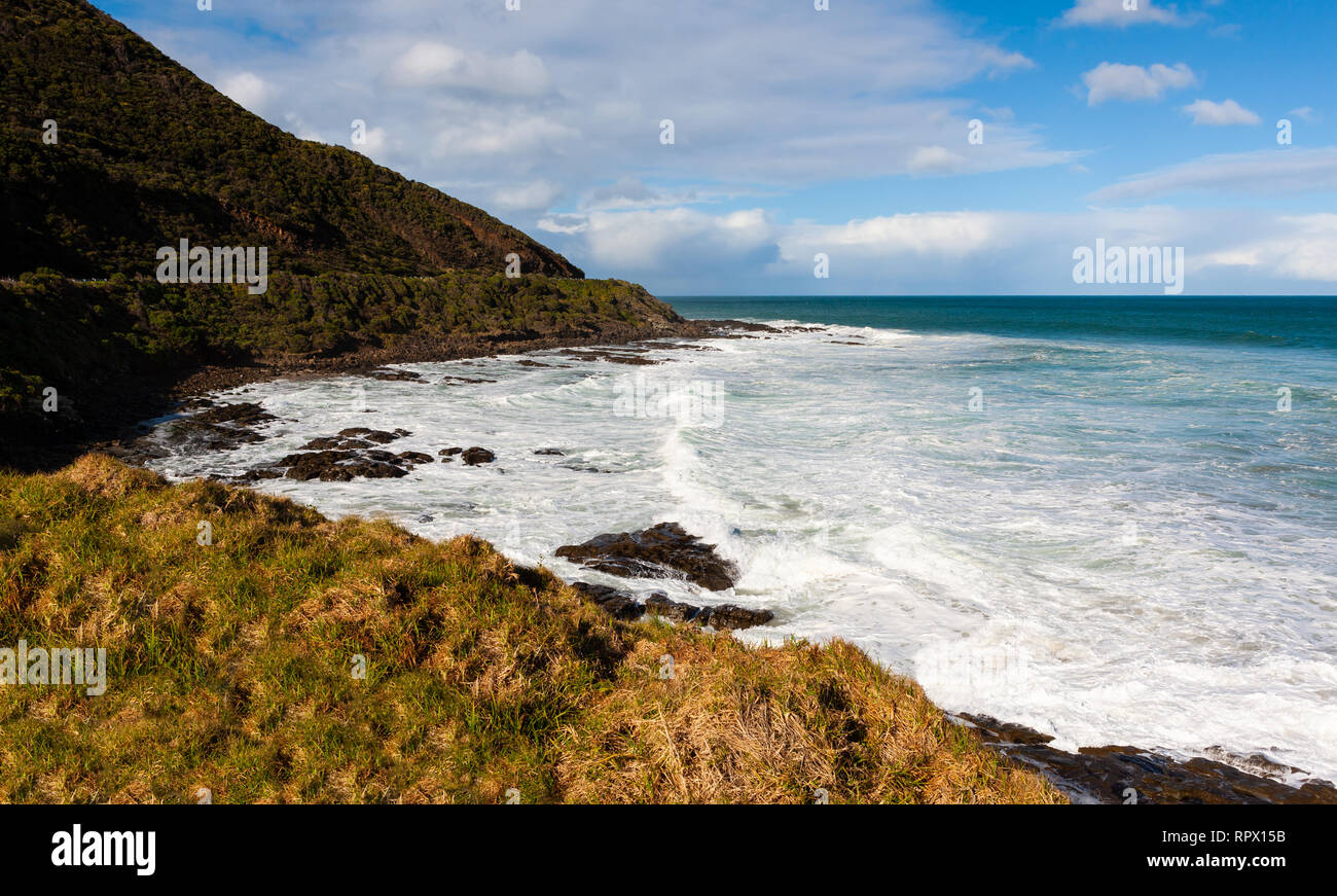 Great Ocean Road at coastline of south Victoria, Australia Stock Photo
