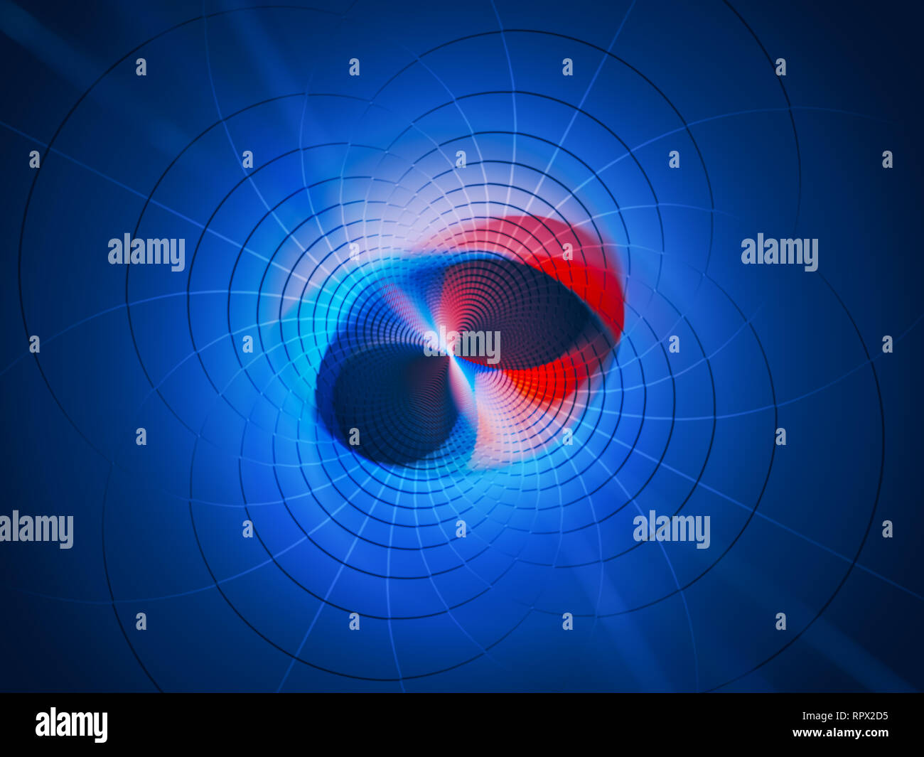 Colorful glowing quantum hole, computer generated abstract background, 3D rendering Stock Photo