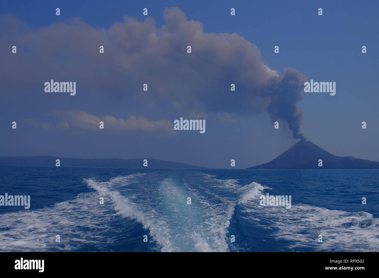 Krakatoa erupting, Lampung, Indonesia Stock Photo