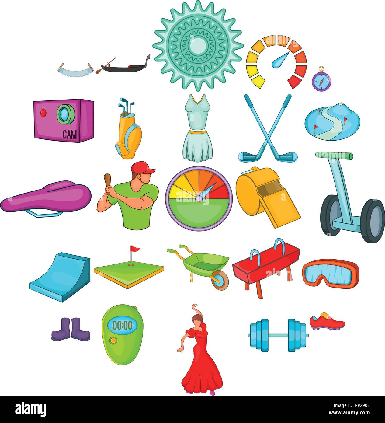 Baseball icons set, cartoon style Stock Vector Image & Art - Alamy