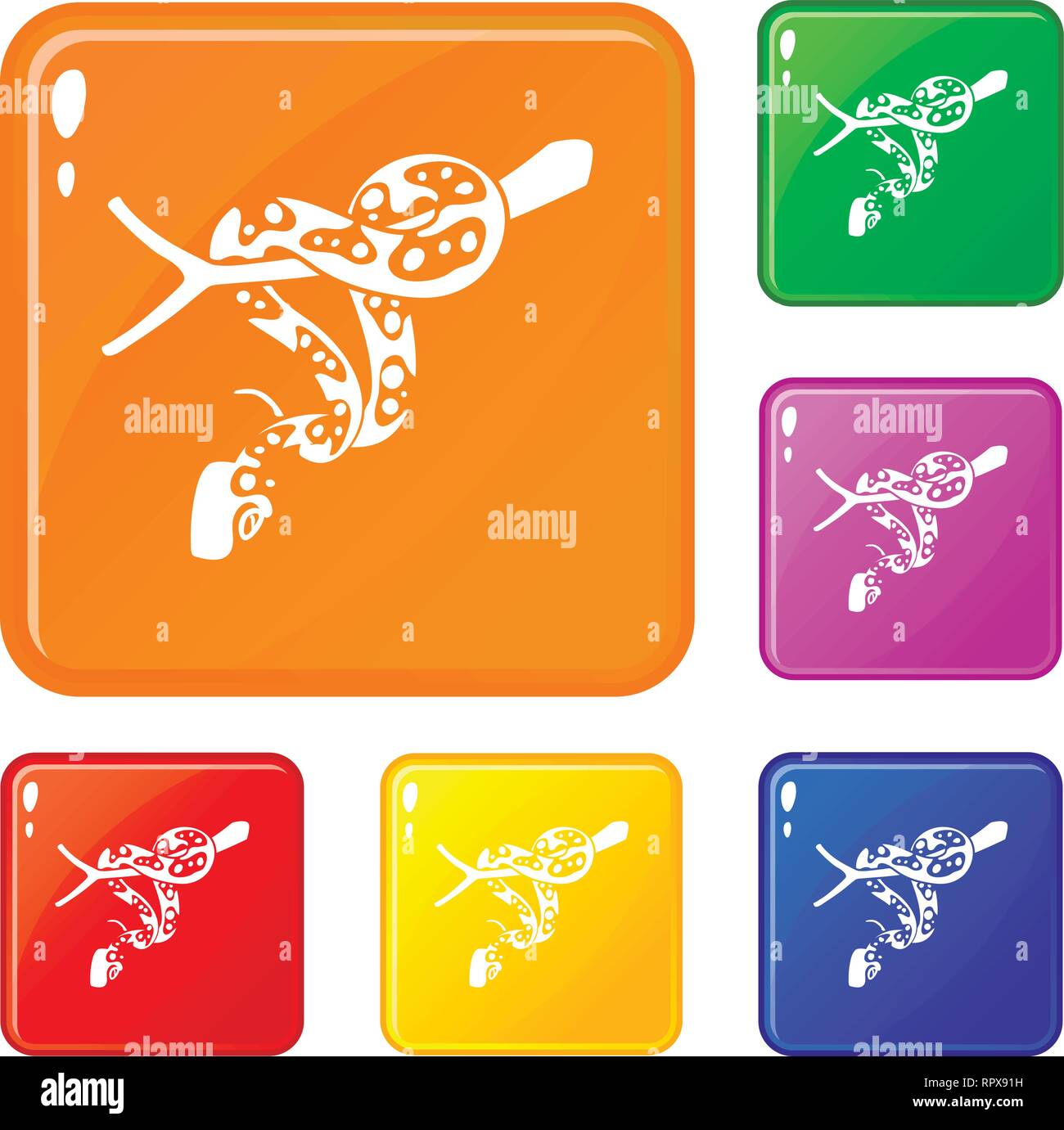 Ball python icons set vector color Stock Vector Image & Art - Alamy