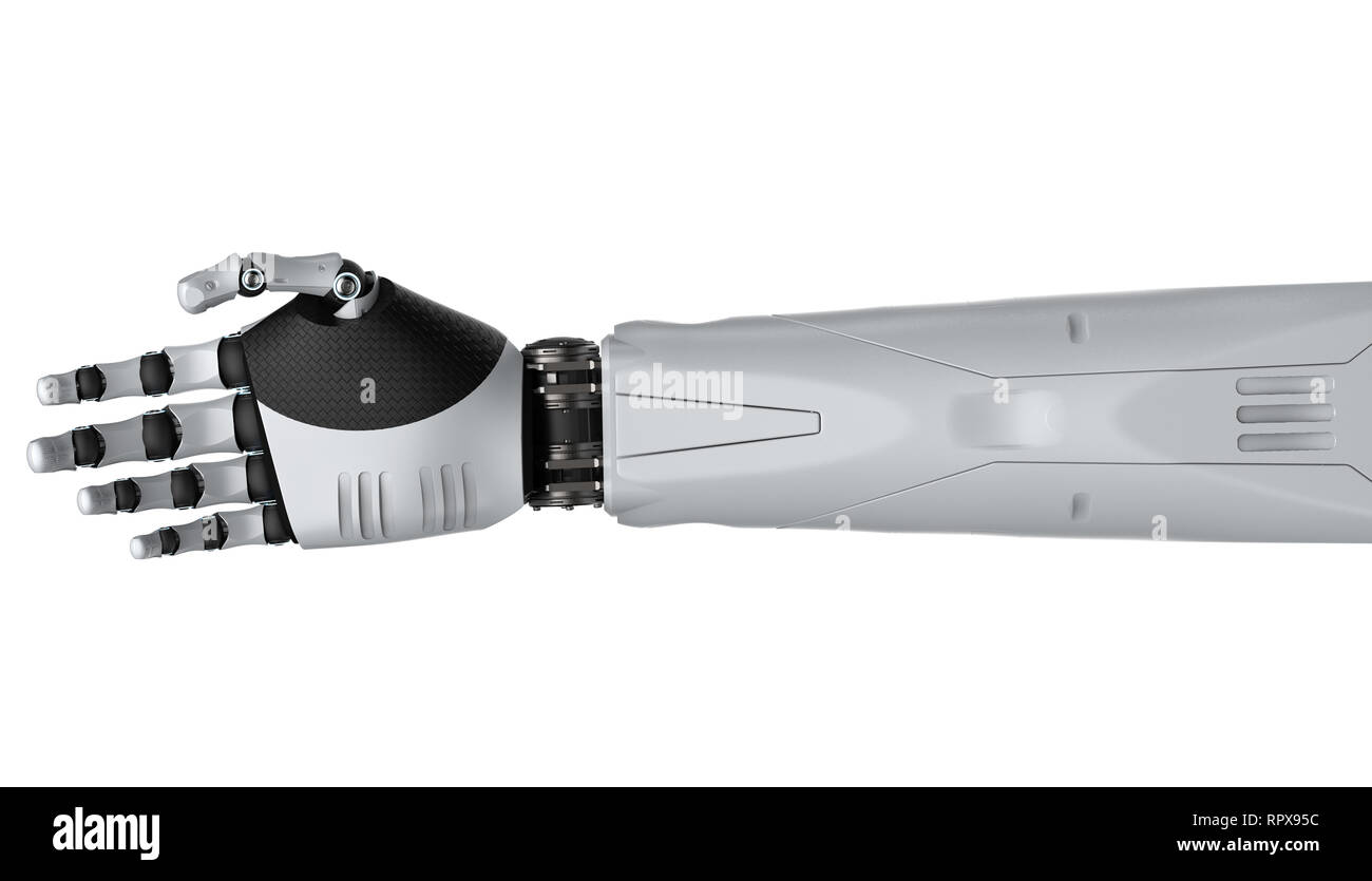 3d rendering robotic hand isolated on white Stock Photo - Alamy