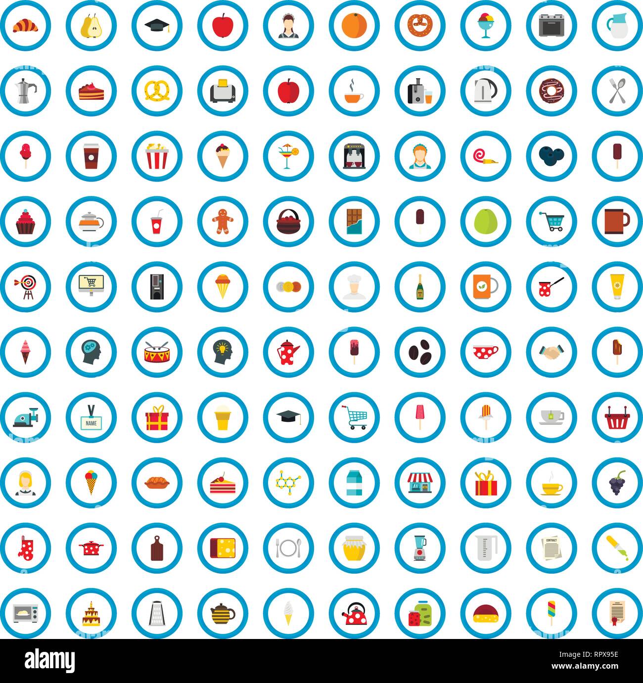 100 candy skill icons set, flat style Stock Vector Image & Art - Alamy