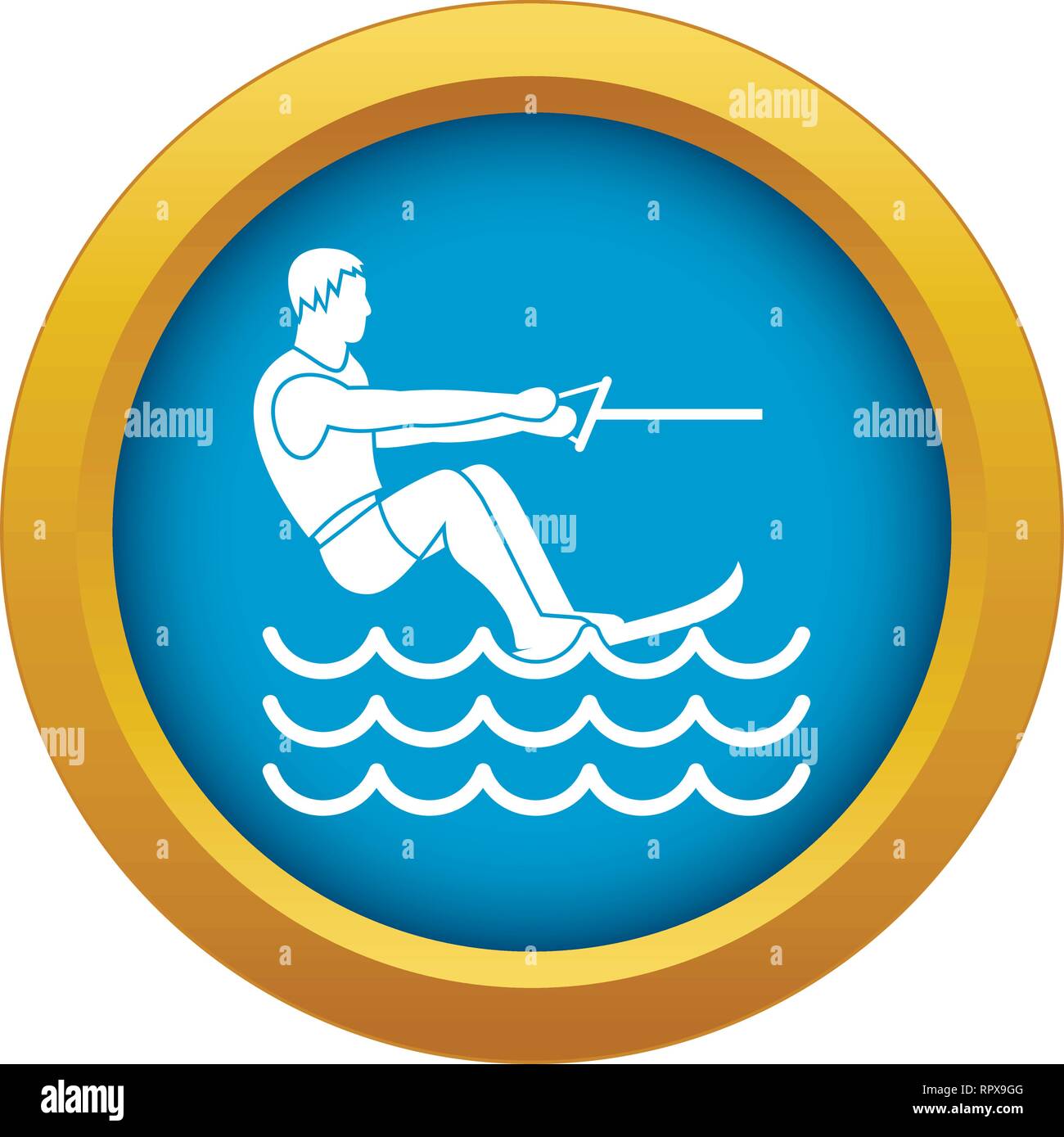 Water skiing man icon blue vector isolated Stock Vector Image & Art Alamy