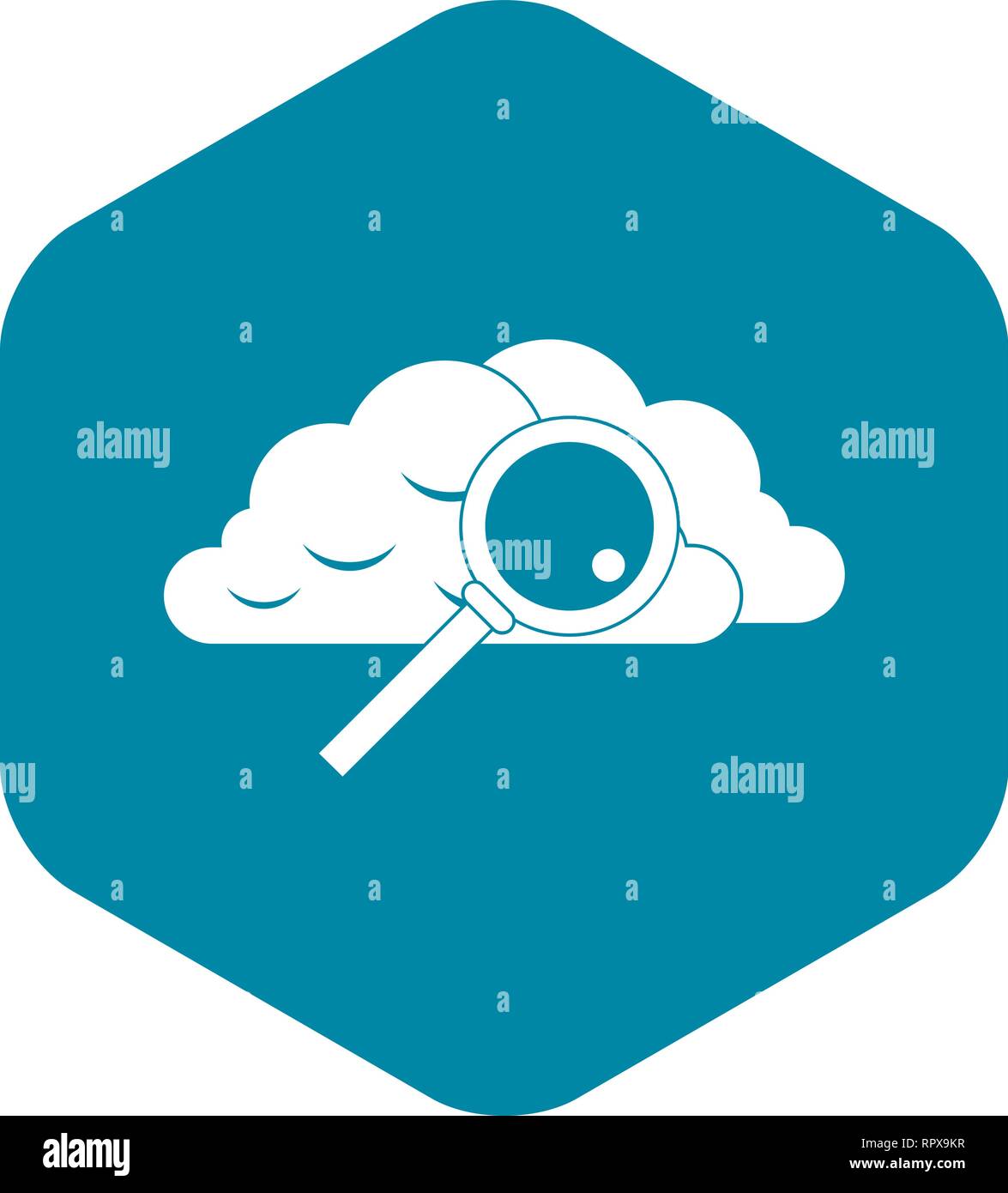 Cloud with magnifying glass icon Stock Vector Image & Art - Alamy