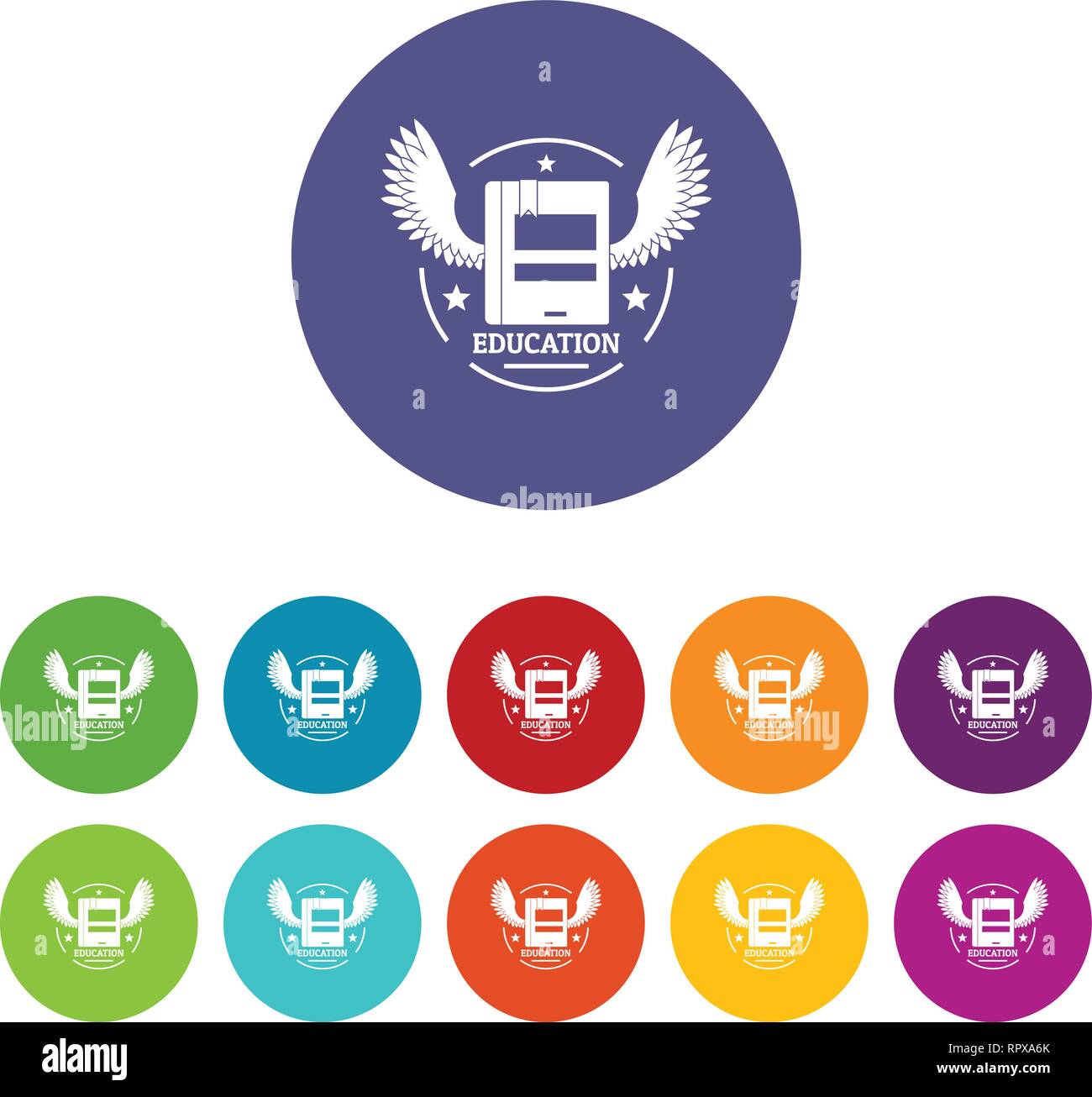 Best education icons set vector color Stock Vector Image & Art - Alamy