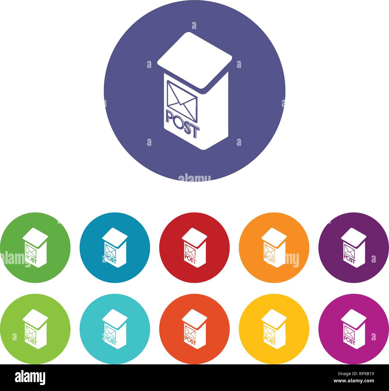 Apartment post box icons set vector color Stock Vector