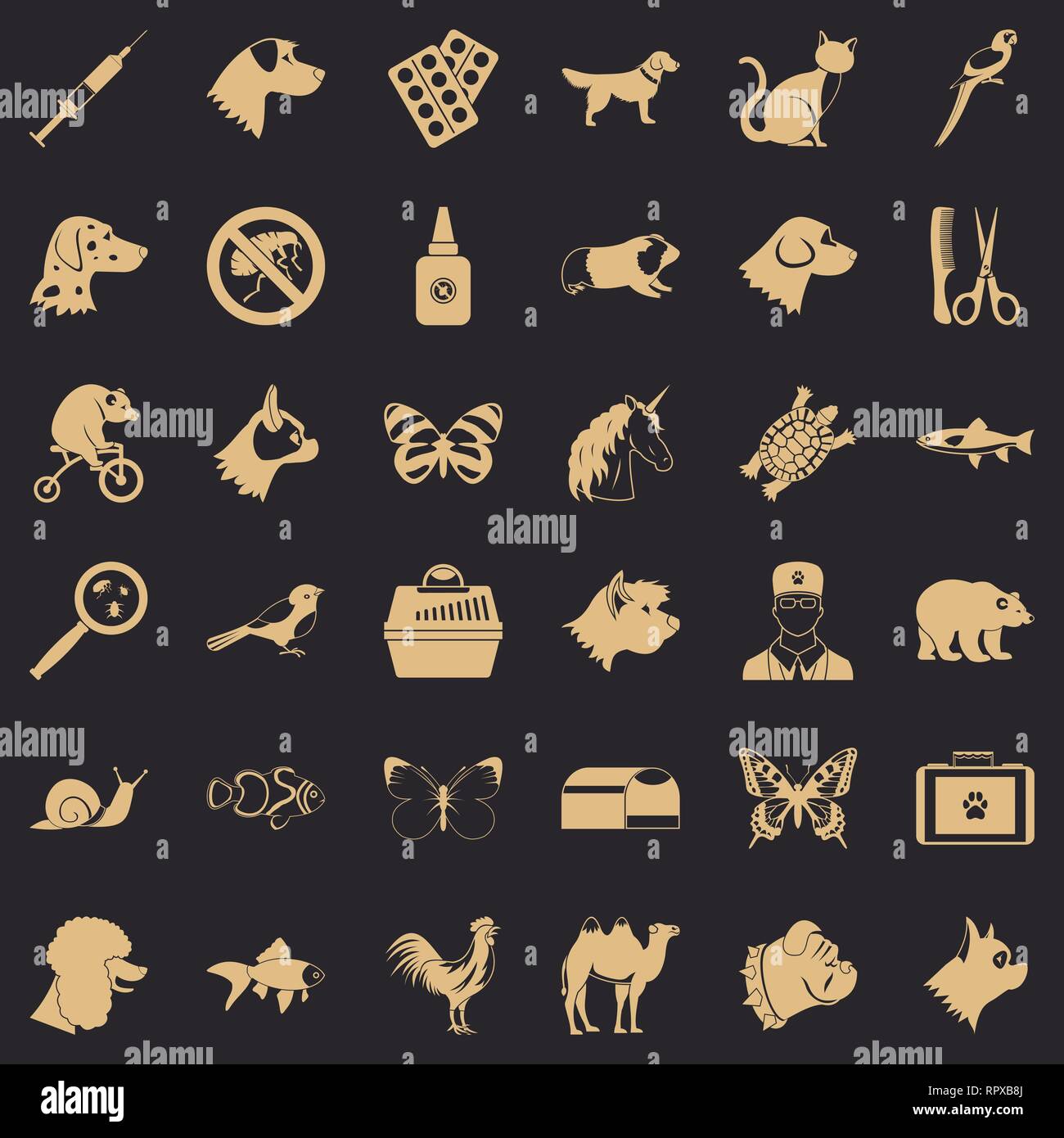 Vet doctor icons set, simple style Stock Vector Image & Art Alamy