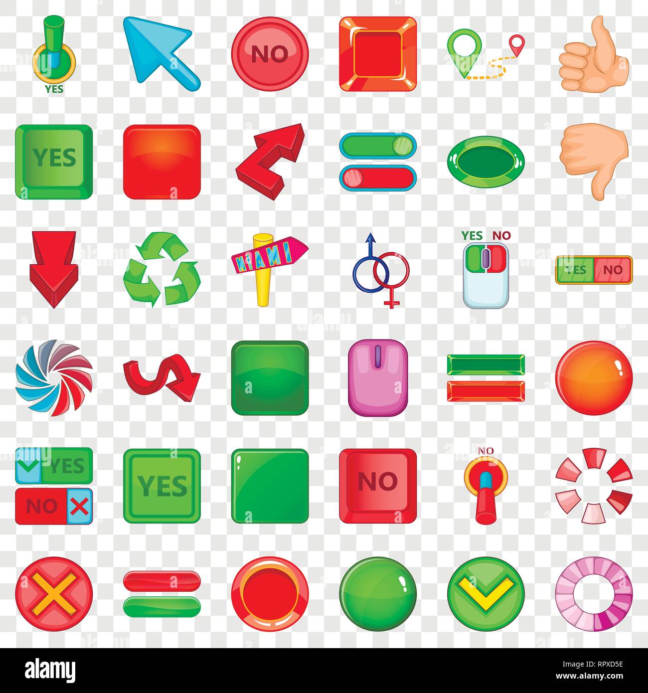 Computer click icons set, cartoon style Stock Vector Image & Art - Alamy