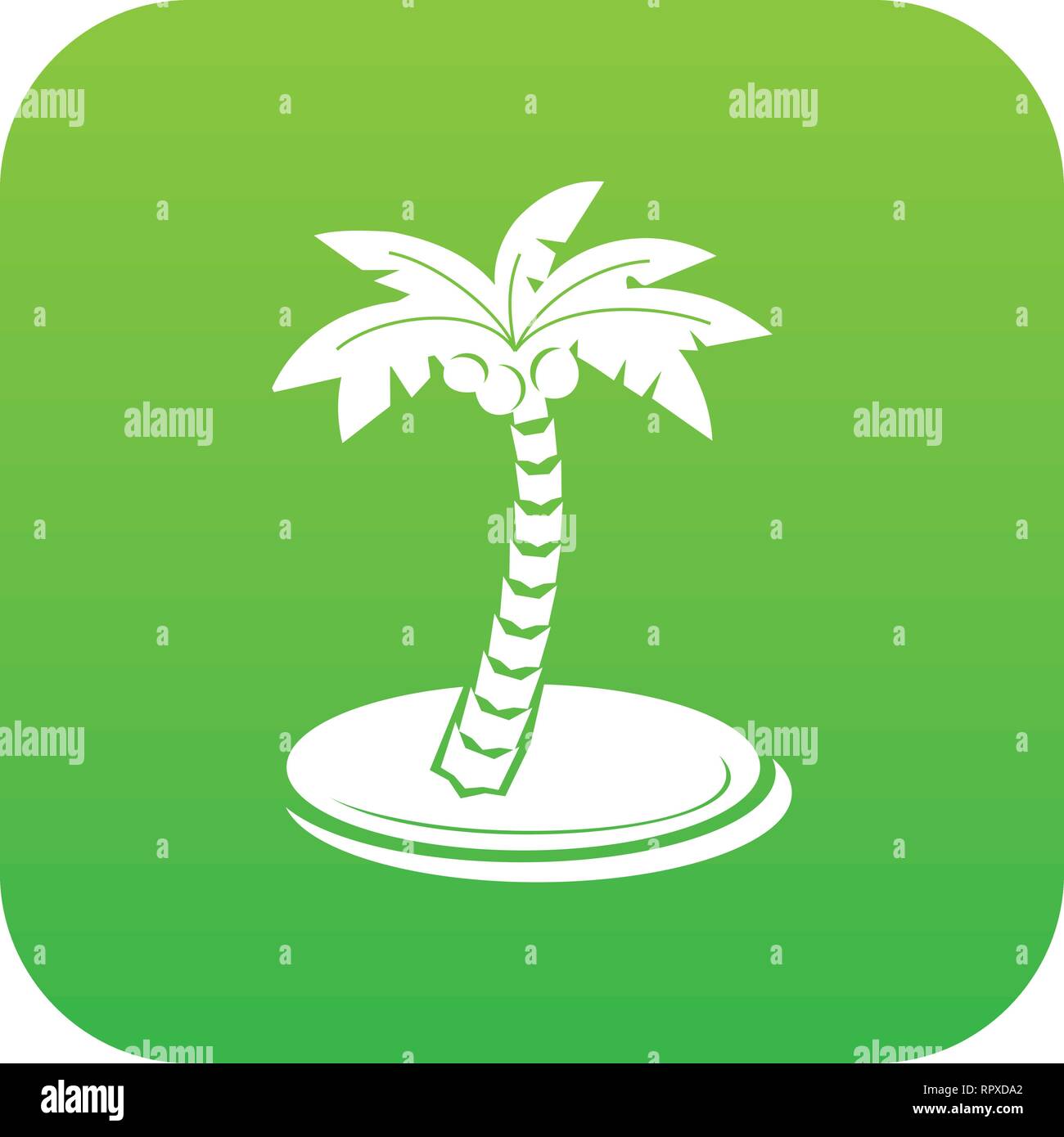 Palm tree with coconuts icon green vector Stock Vector Image & Art - Alamy
