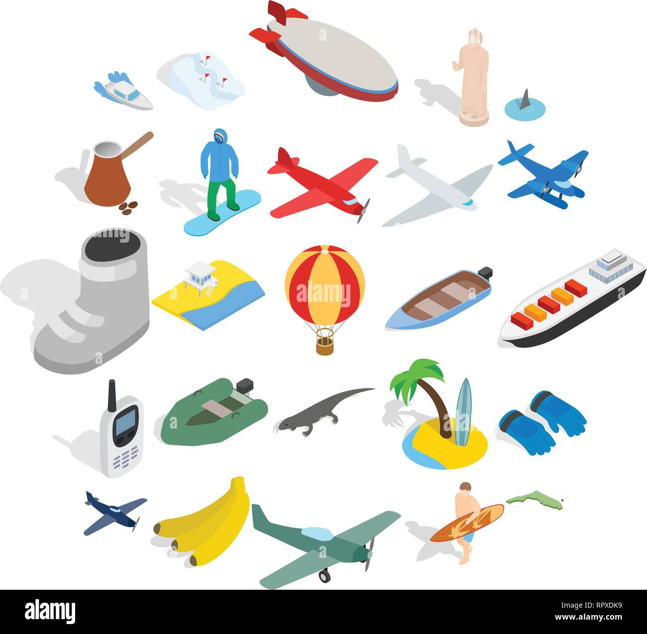 Venture icons set, isometric style Stock Vector