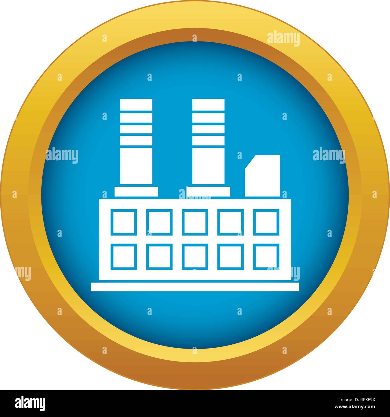Factory building icon blue vector isolated Stock Vector Image & Art - Alamy