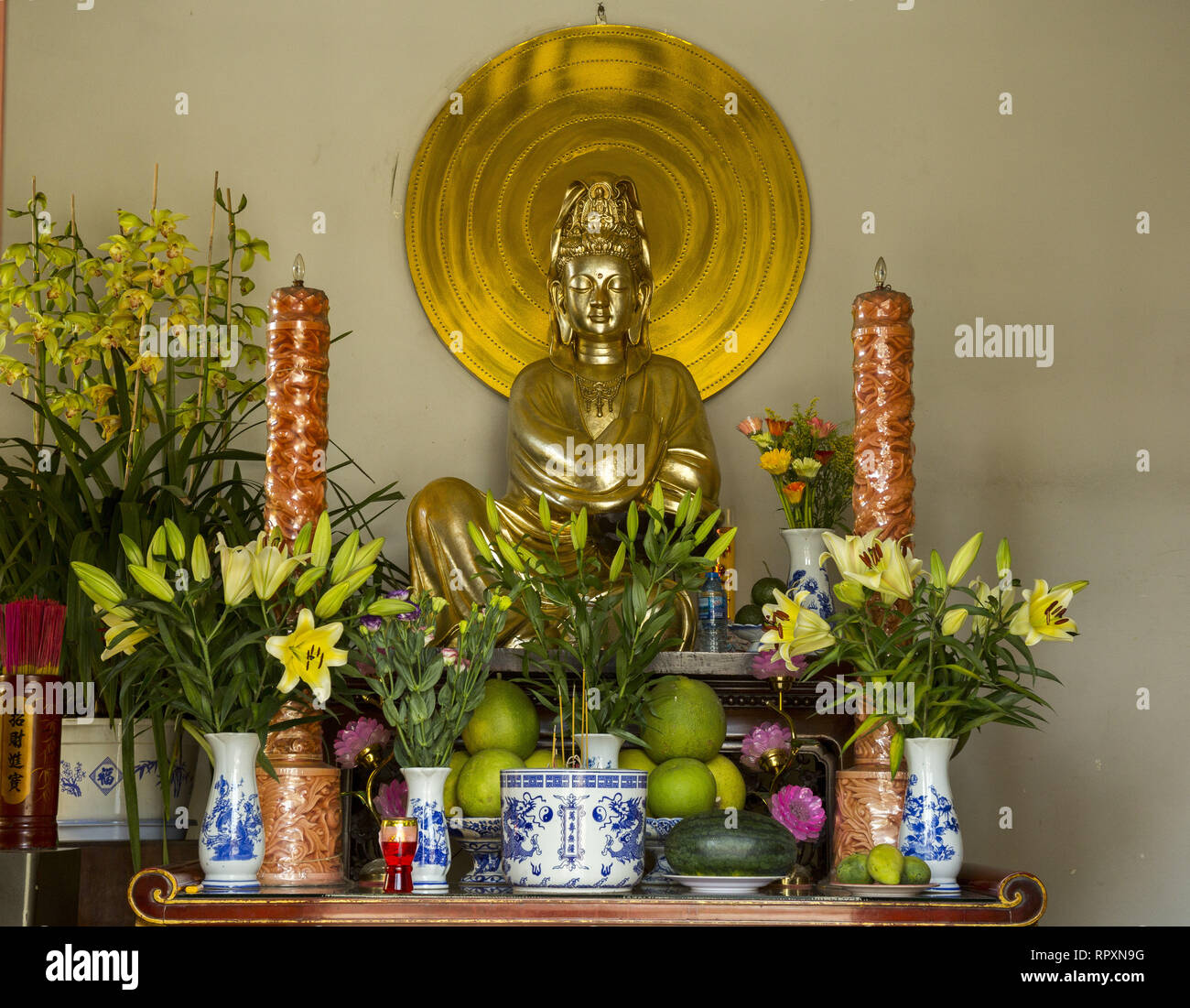Buddhist altar decoration hires stock photography and images Alamy