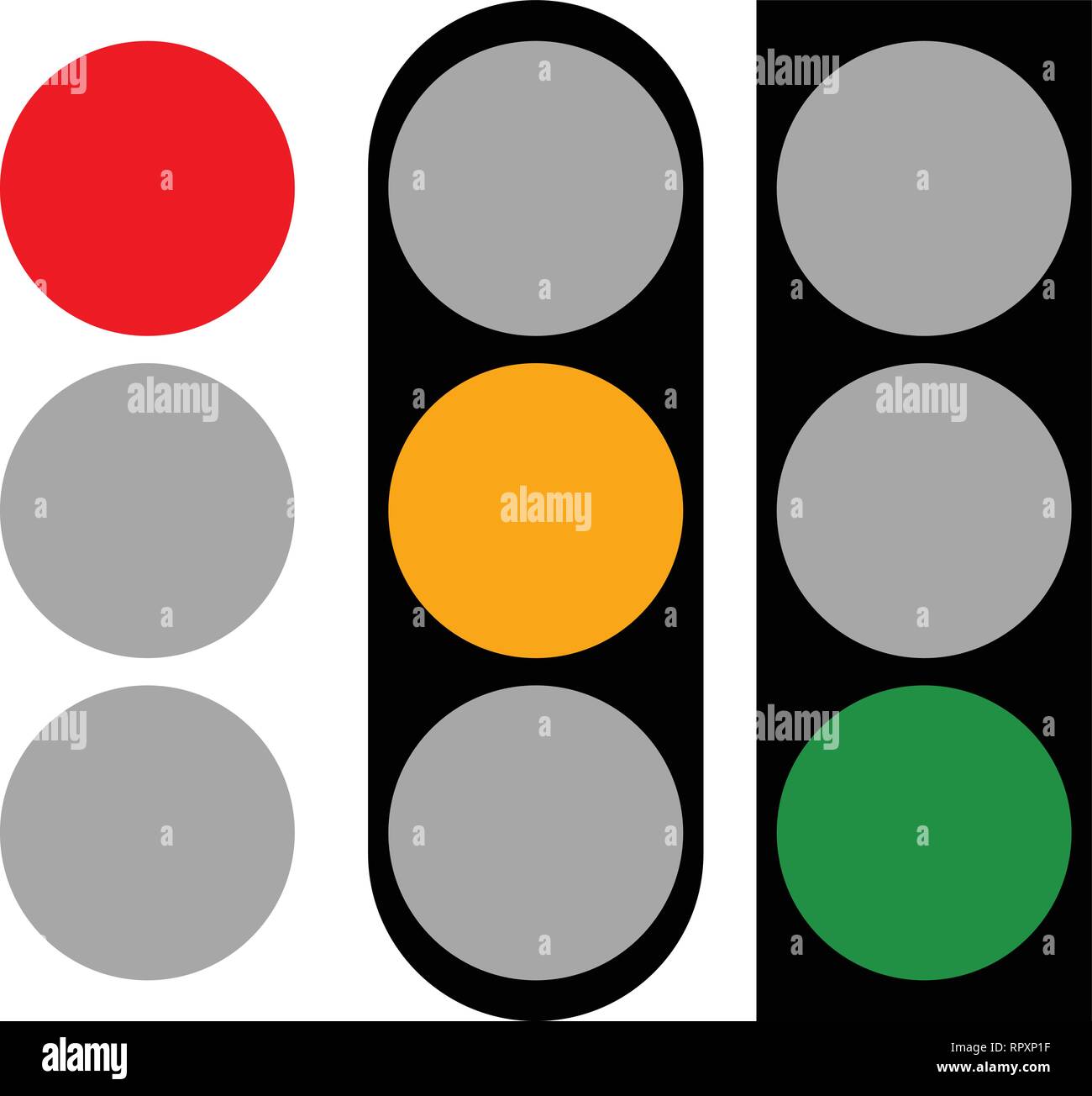 Set of traffic light, traffic lamp, semaphore elements Stock Vector ...