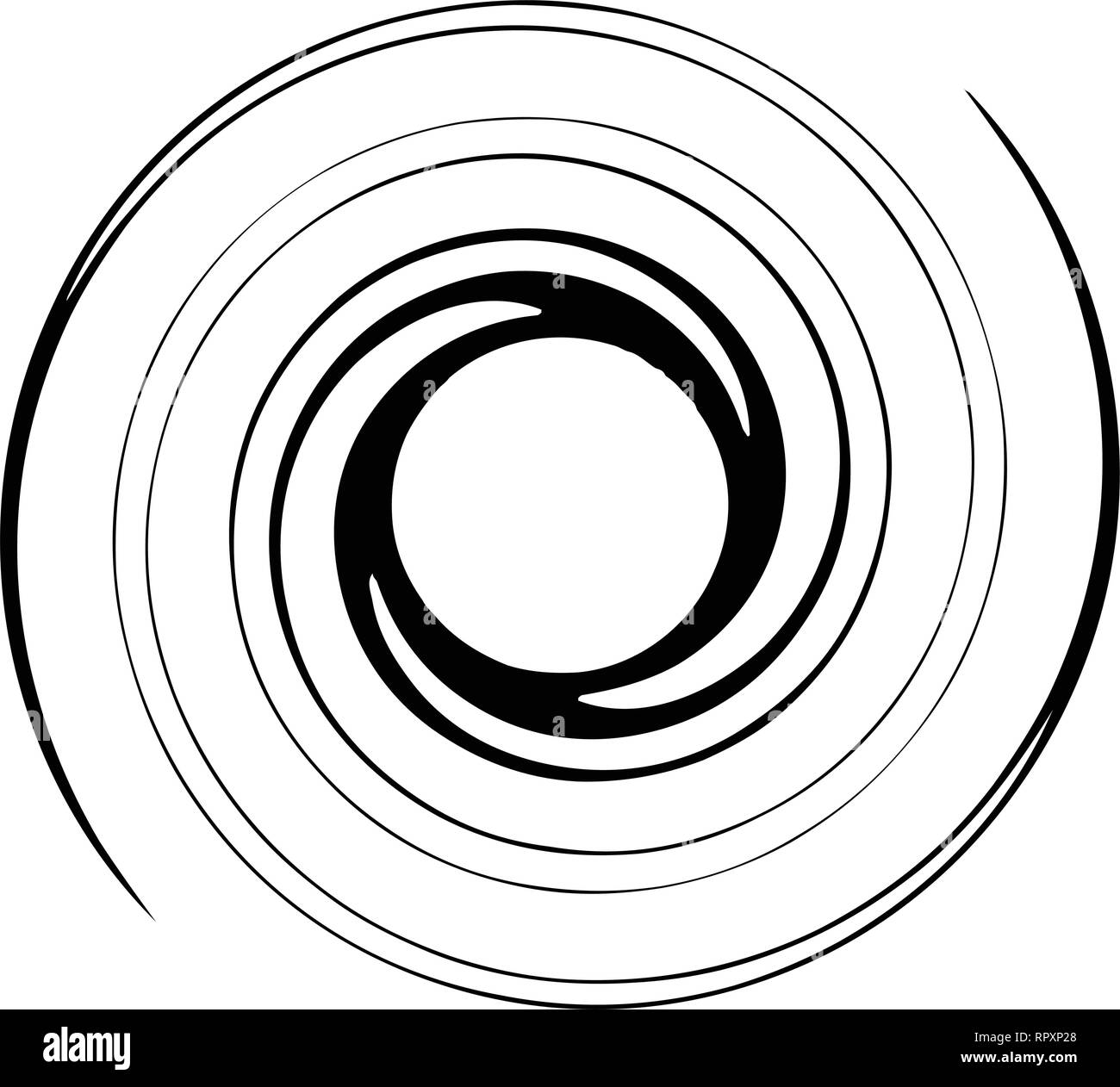 Spiral, twist, swirl element isolated on white. Curvy, rotating shape