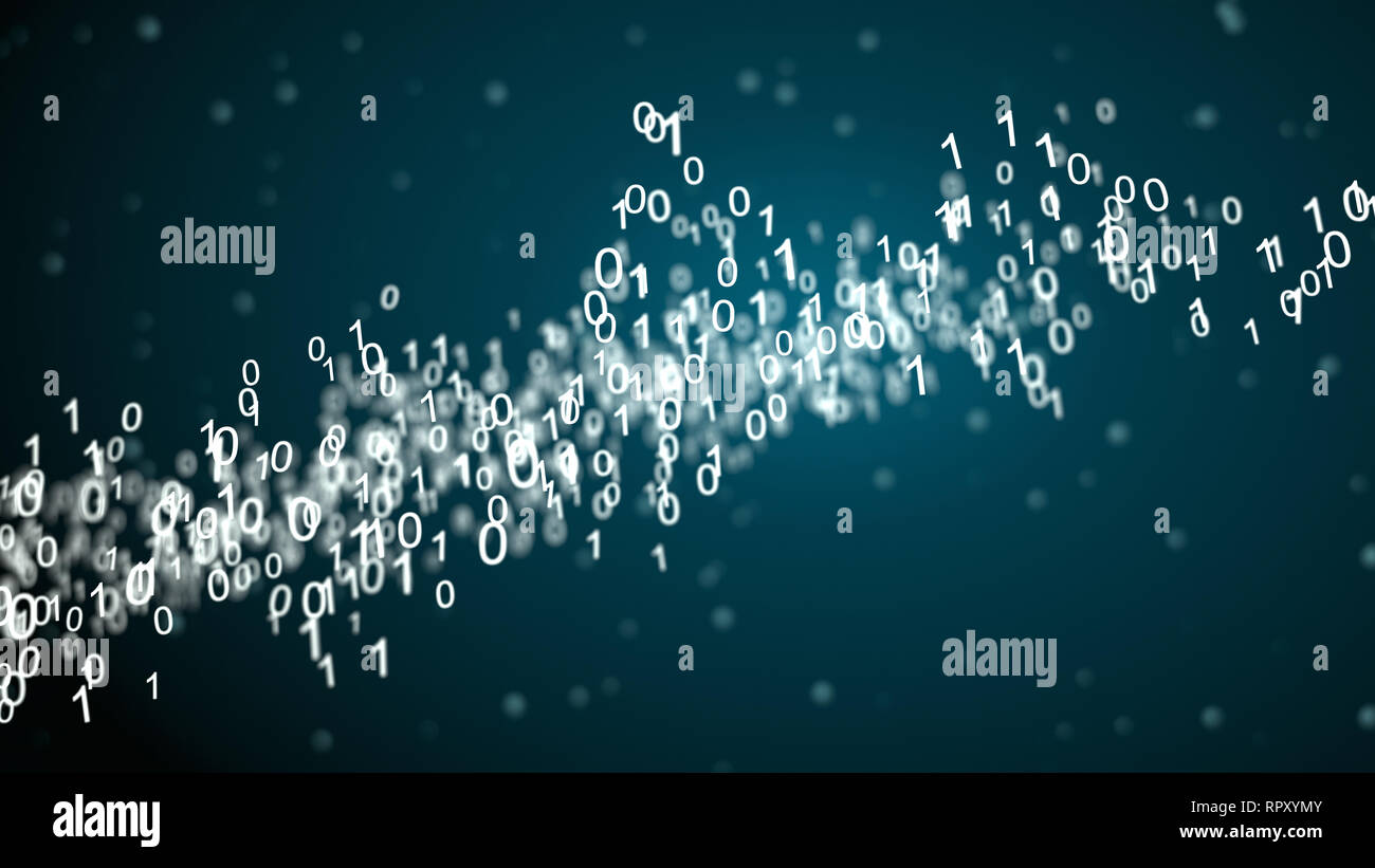 Image of Abstract network with binary code Stock Photo