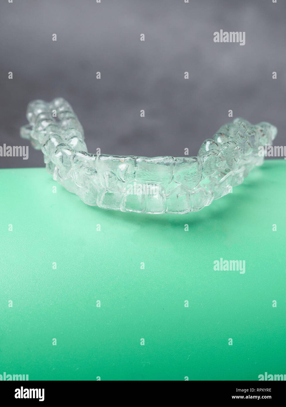 Invisible teeth retainers orthodontic brackets. Plastic modern