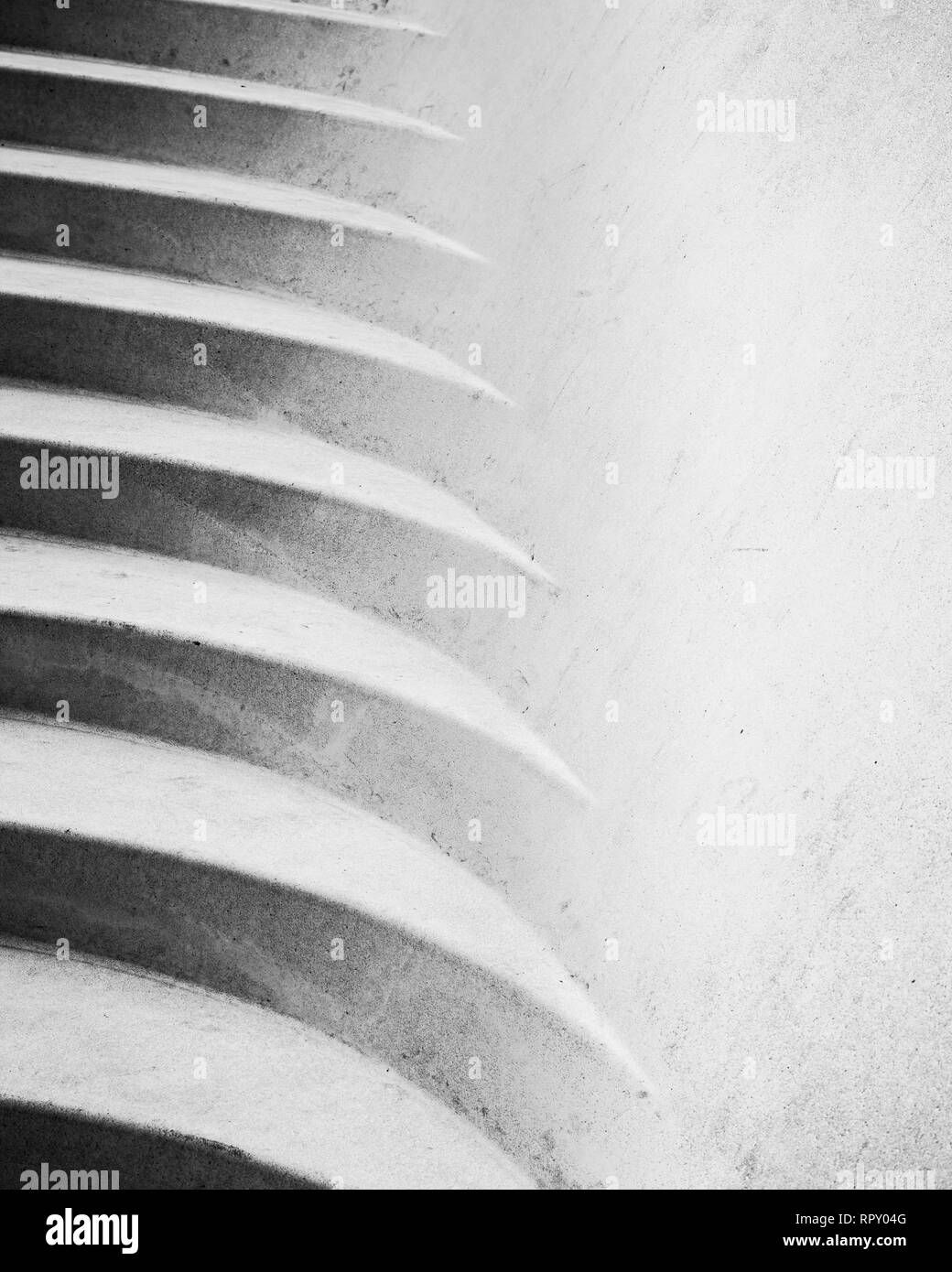 curved steps form abstract pattern Stock Photo